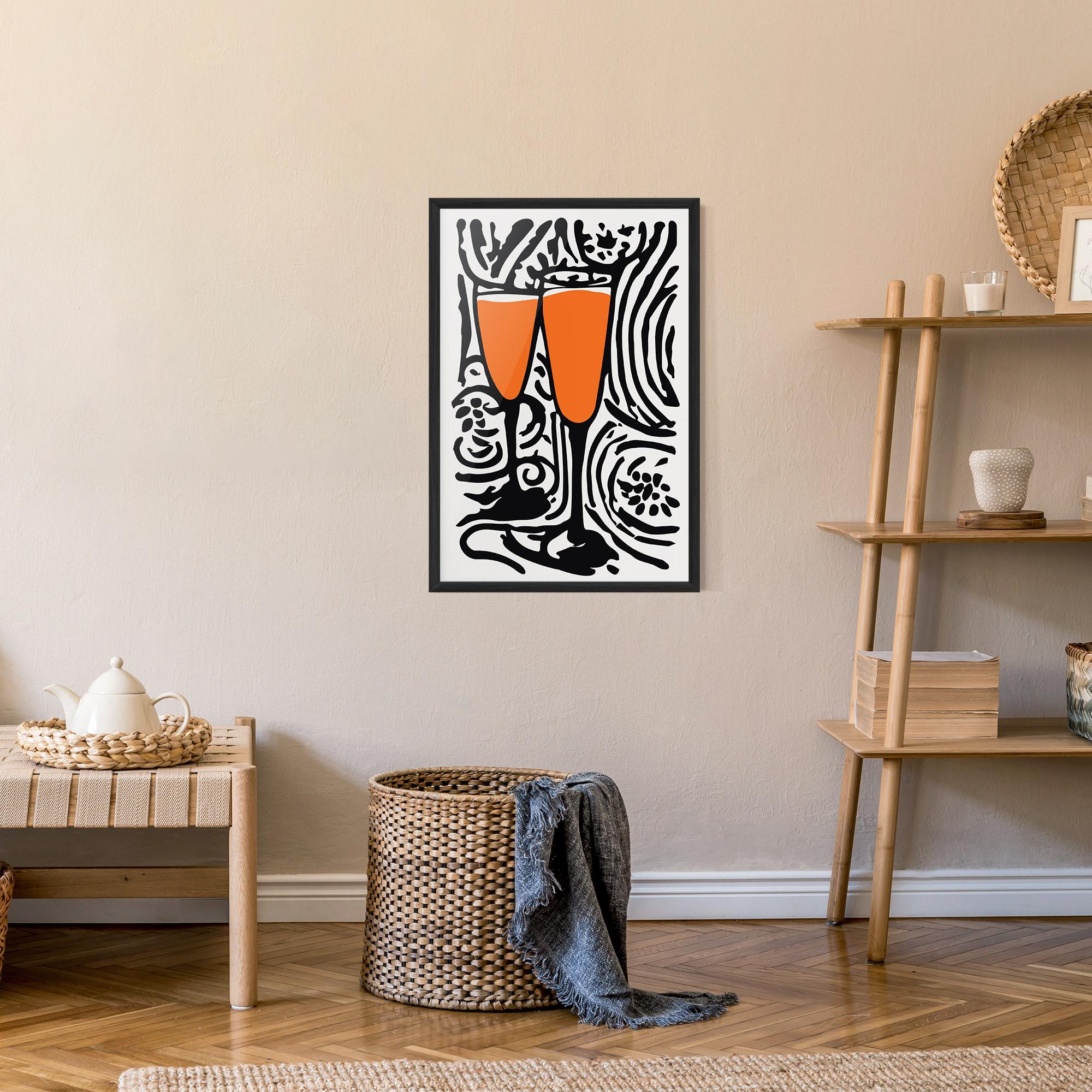 Poster Înrămat Orange Grey Drink mockup 9