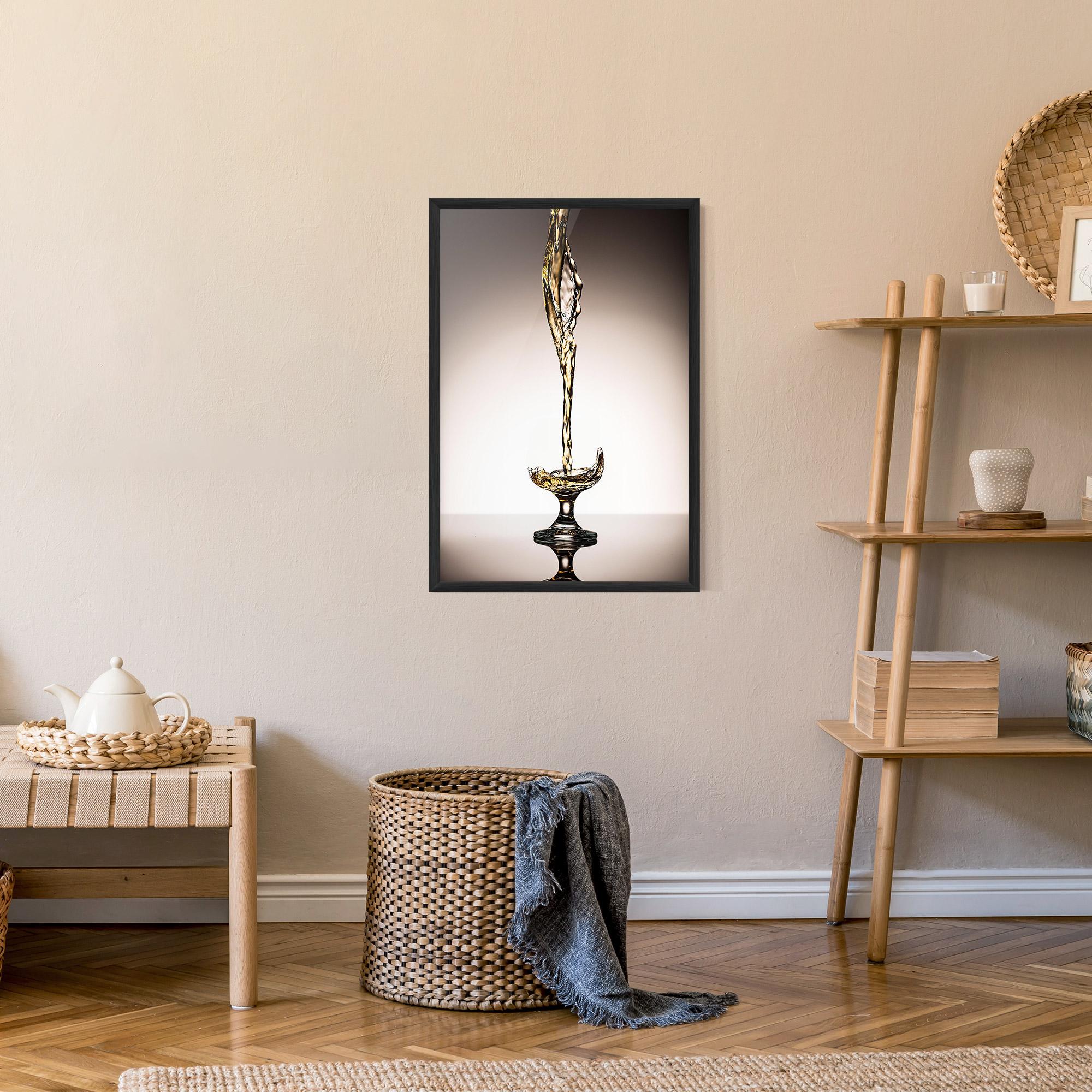 Poster Înrămat White Wine Splash mockup 9