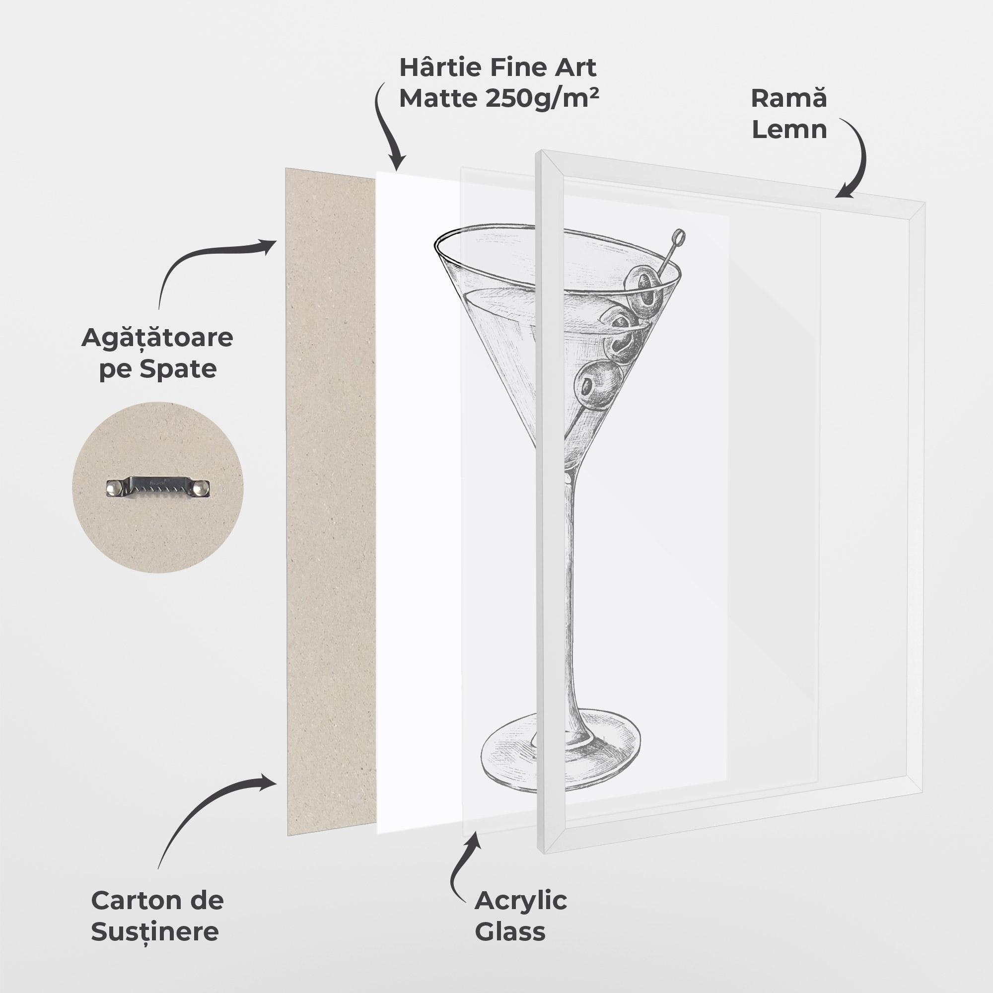 Poster Înrămat Hand Drawn Glass mockup 1