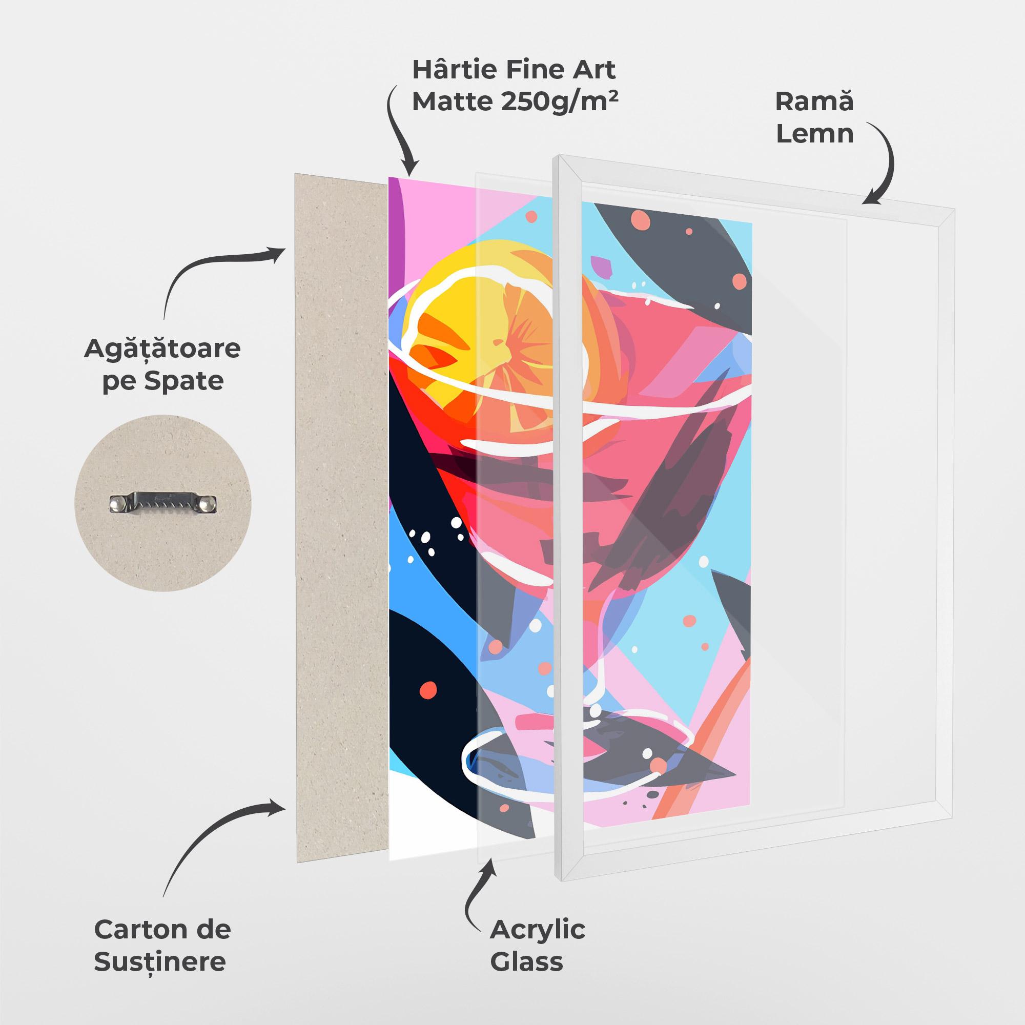 Poster Înrămat Red Cocktail Art mockup 1