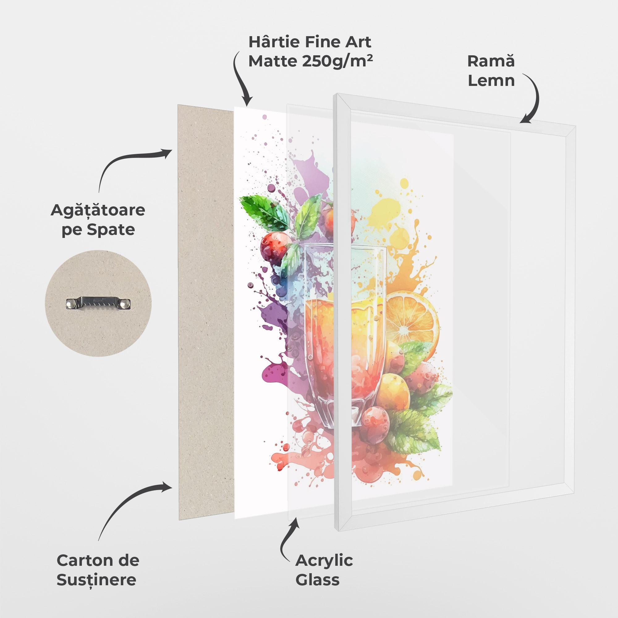Poster Înrămat Watercolor Drink mockup 1