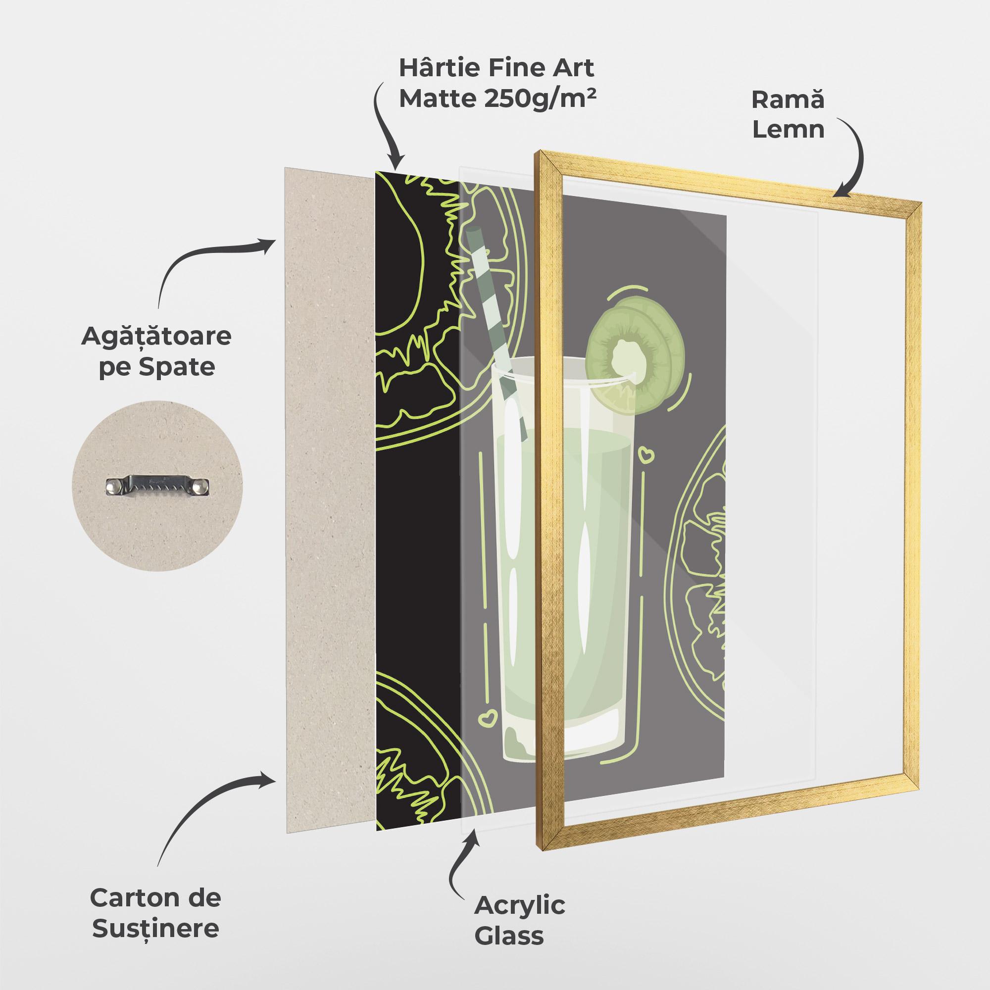 Poster Înrămat Kiwi Drink mockup 1