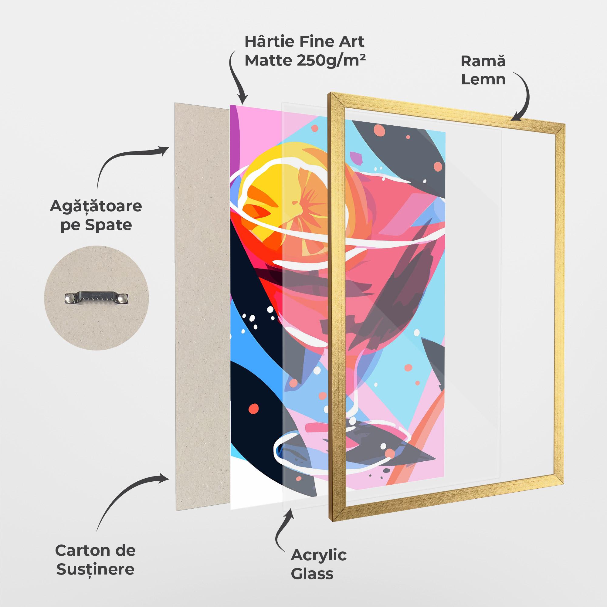 Poster Înrămat Red Cocktail Art mockup 1