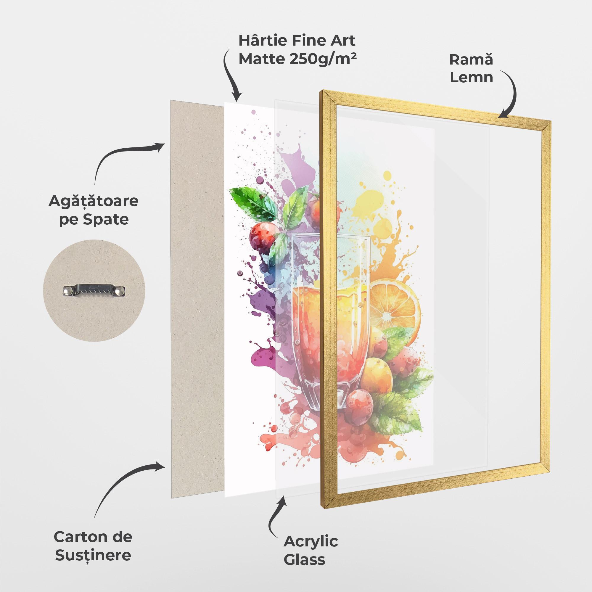 Poster Înrămat Watercolor Drink mockup 1