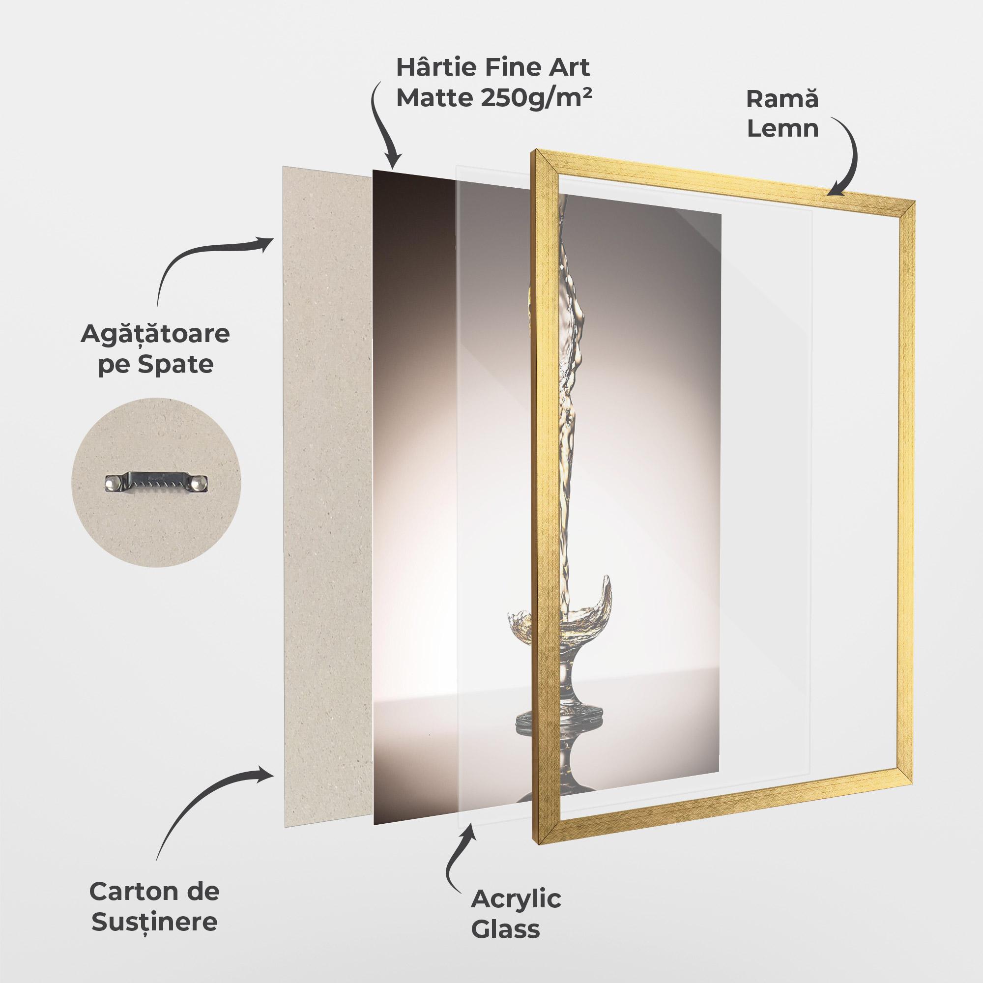 Poster Înrămat White Wine Splash mockup 1