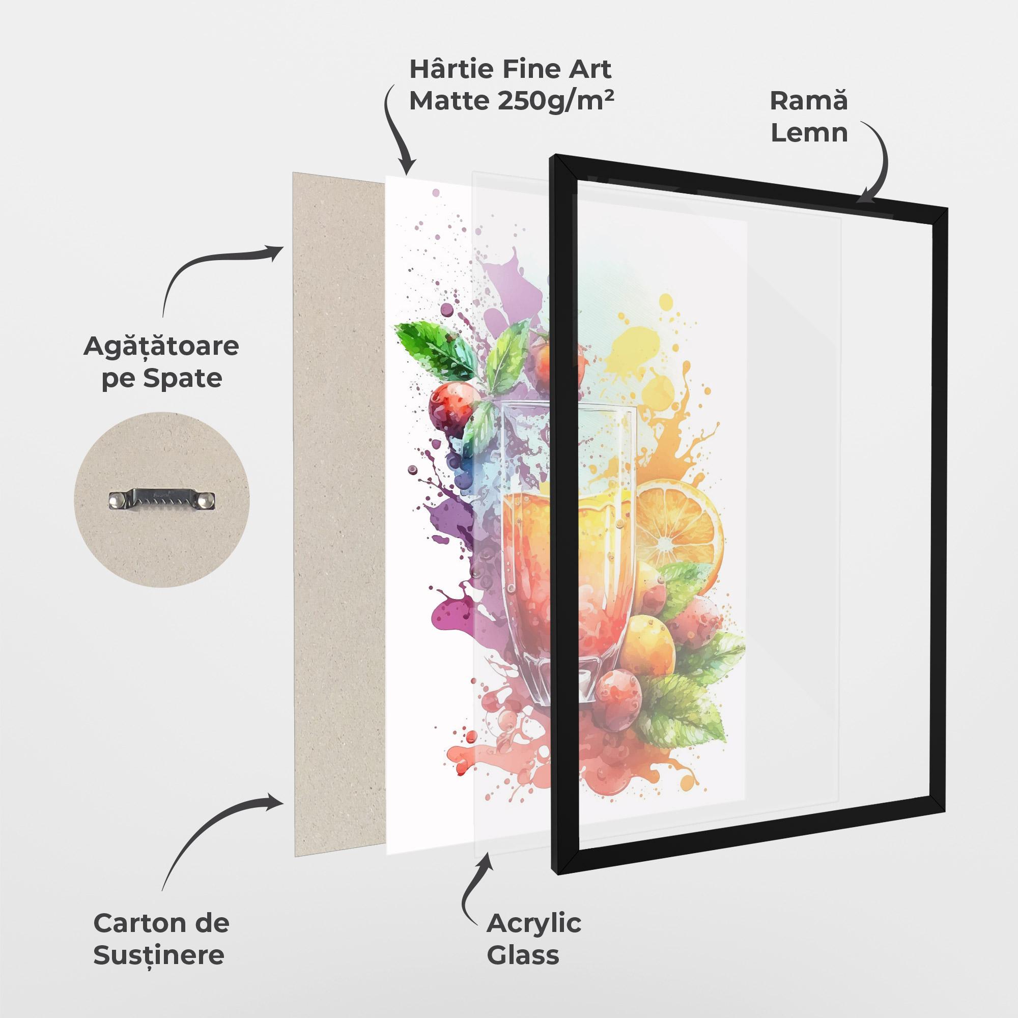 Poster Înrămat Watercolor Drink mockup 1