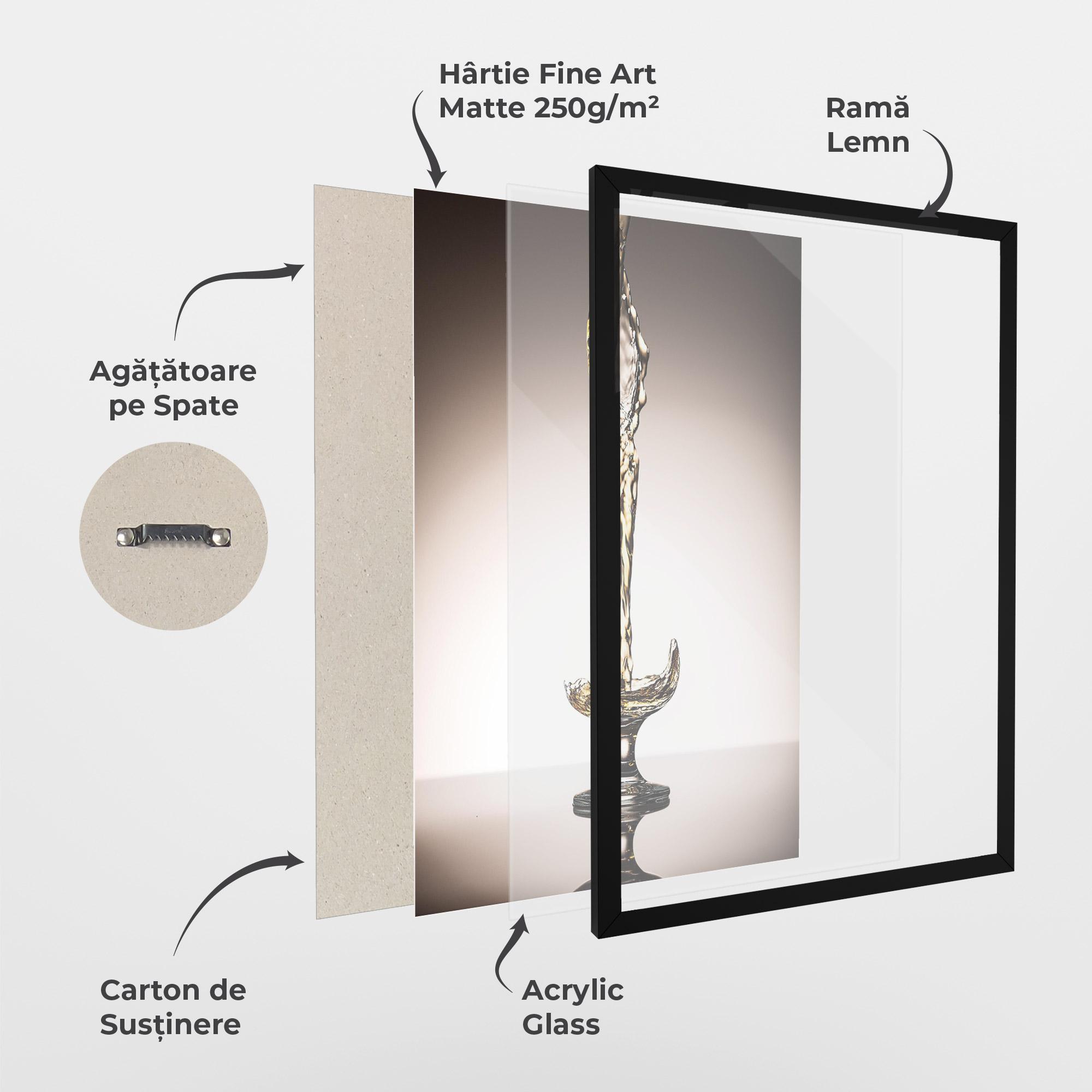 Poster Înrămat White Wine Splash mockup 1