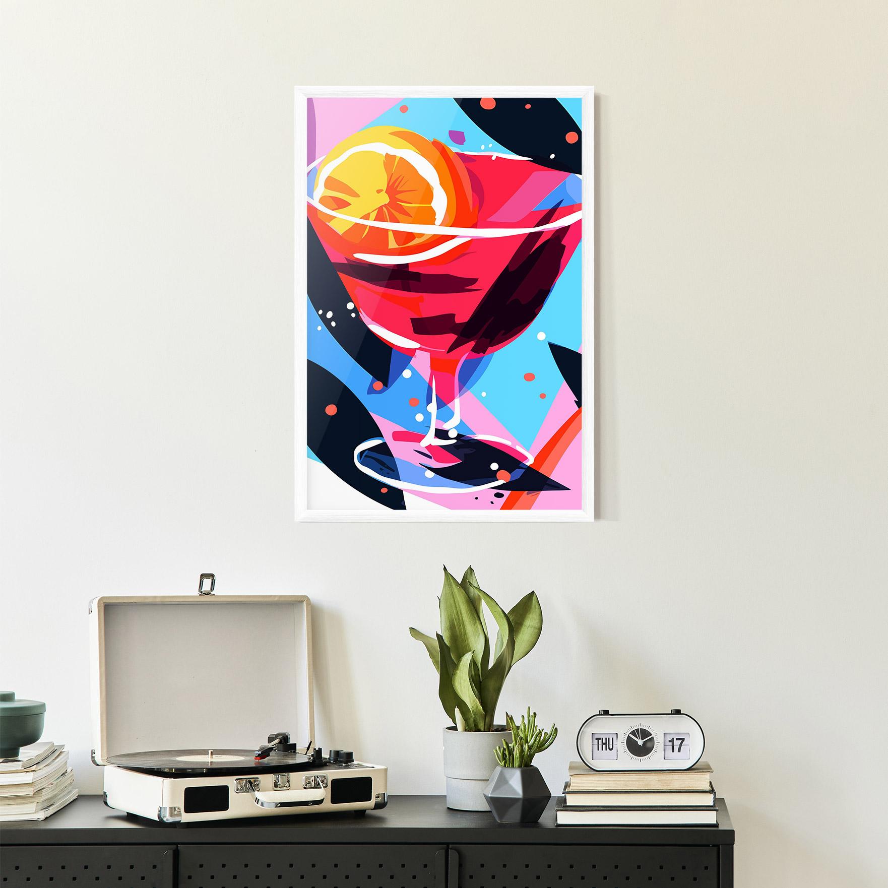 Poster Înrămat Red Cocktail Art mockup 2