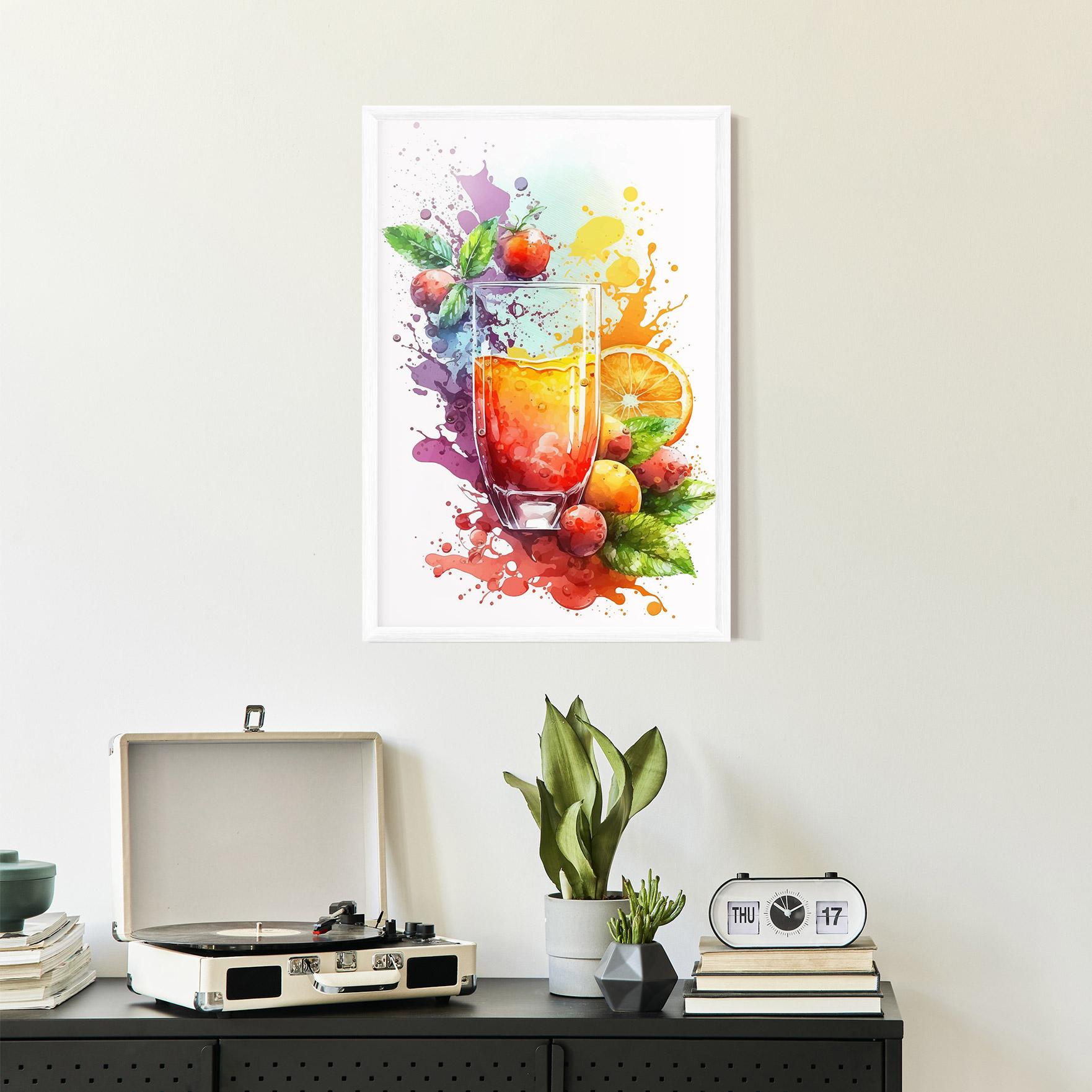 Poster Înrămat Watercolor Drink mockup 2