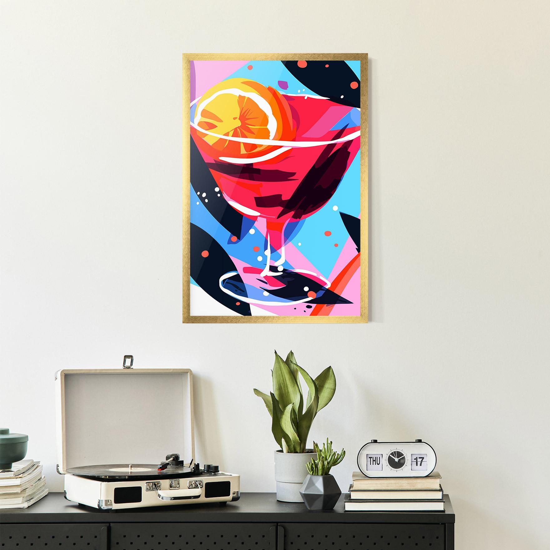 Poster Înrămat Red Cocktail Art mockup 2
