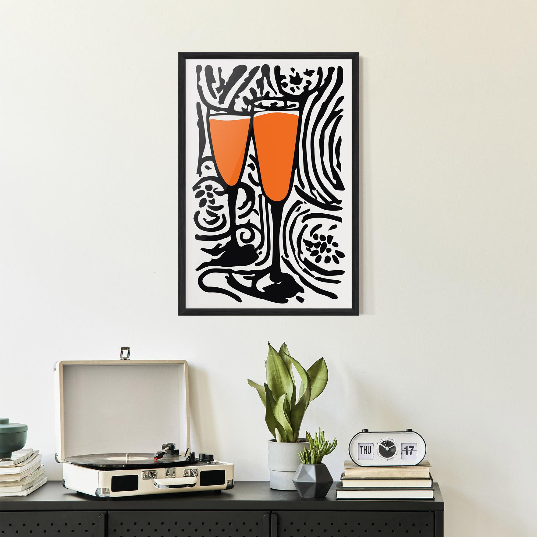 Poster Înrămat Orange Grey Drink mockup 2