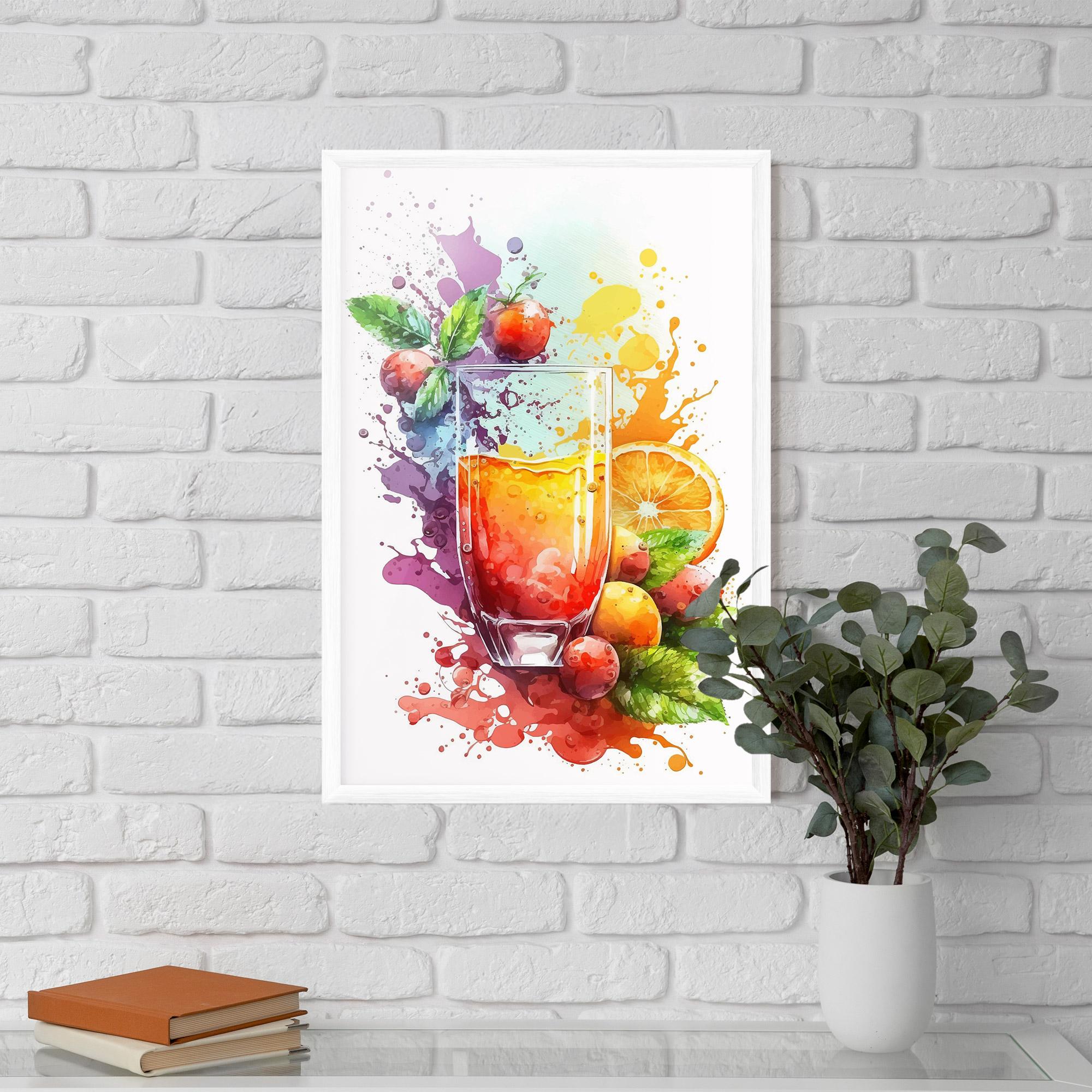 Poster Înrămat Watercolor Drink mockup 5