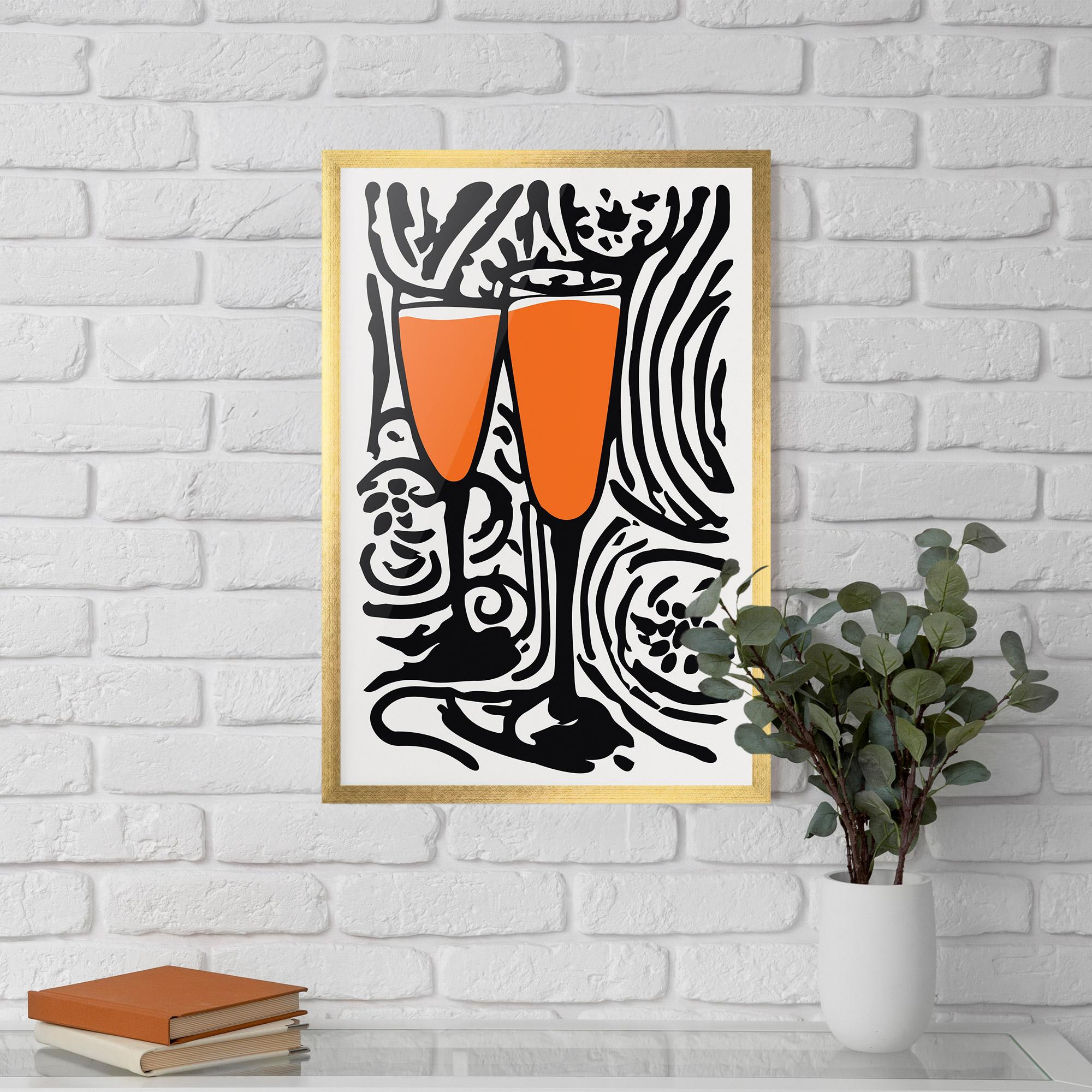Poster Înrămat Orange Grey Drink mockup 5