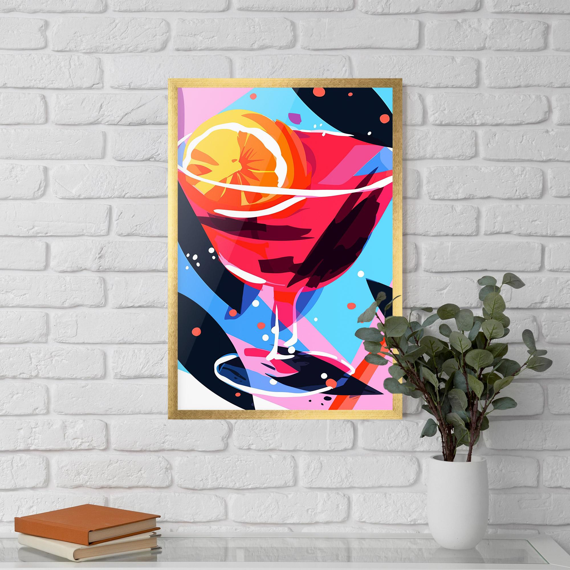 Poster Înrămat Red Cocktail Art mockup 5