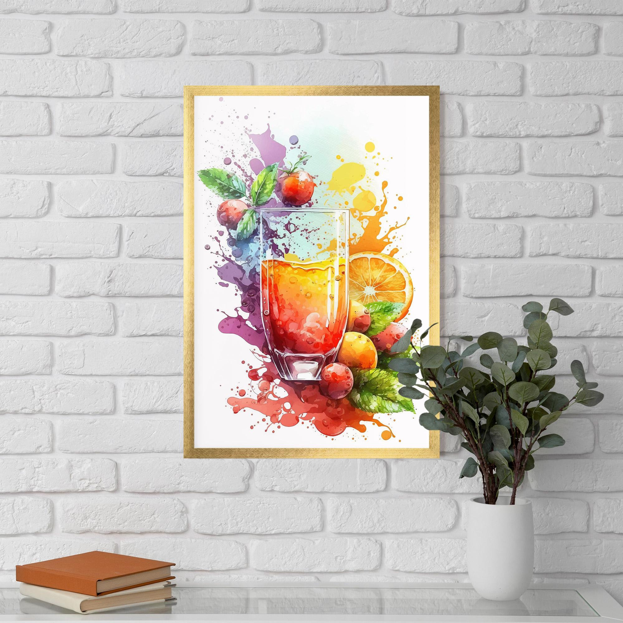 Poster Înrămat Watercolor Drink mockup 5