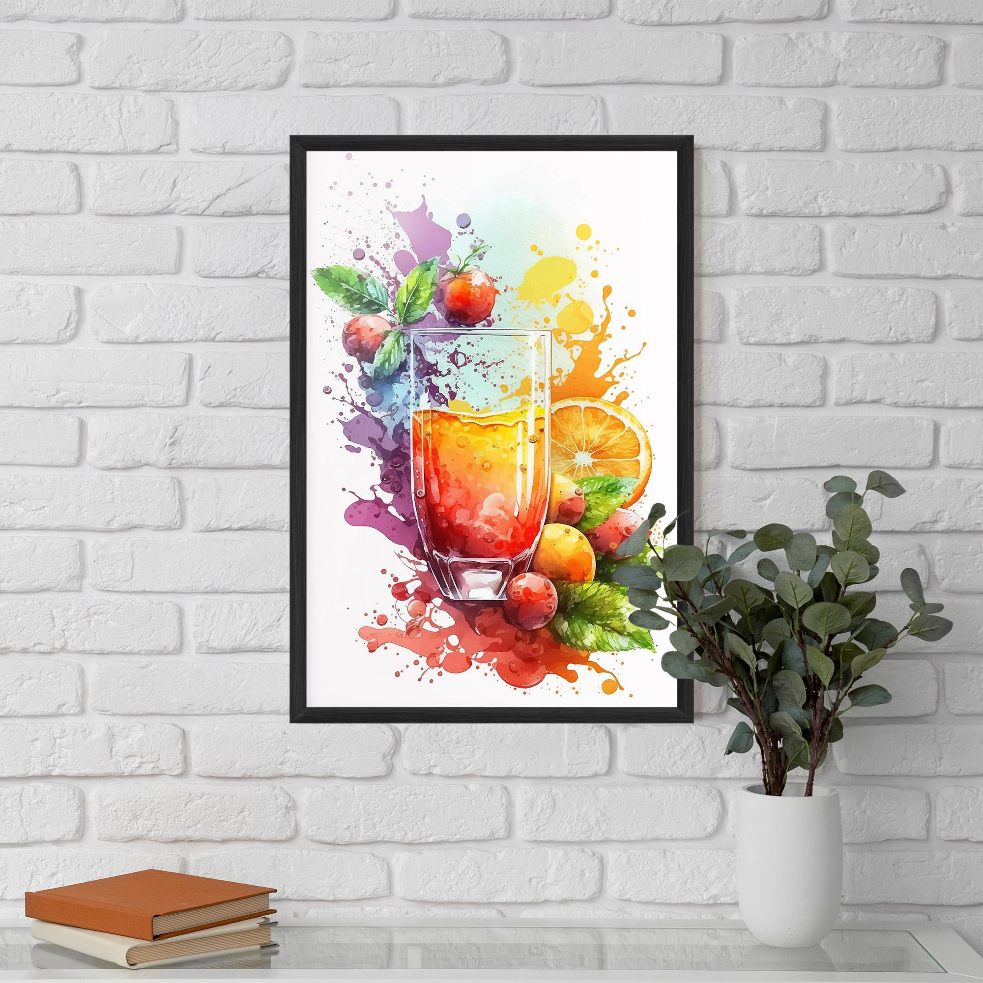 Poster Înrămat Watercolor Drink mockup 5