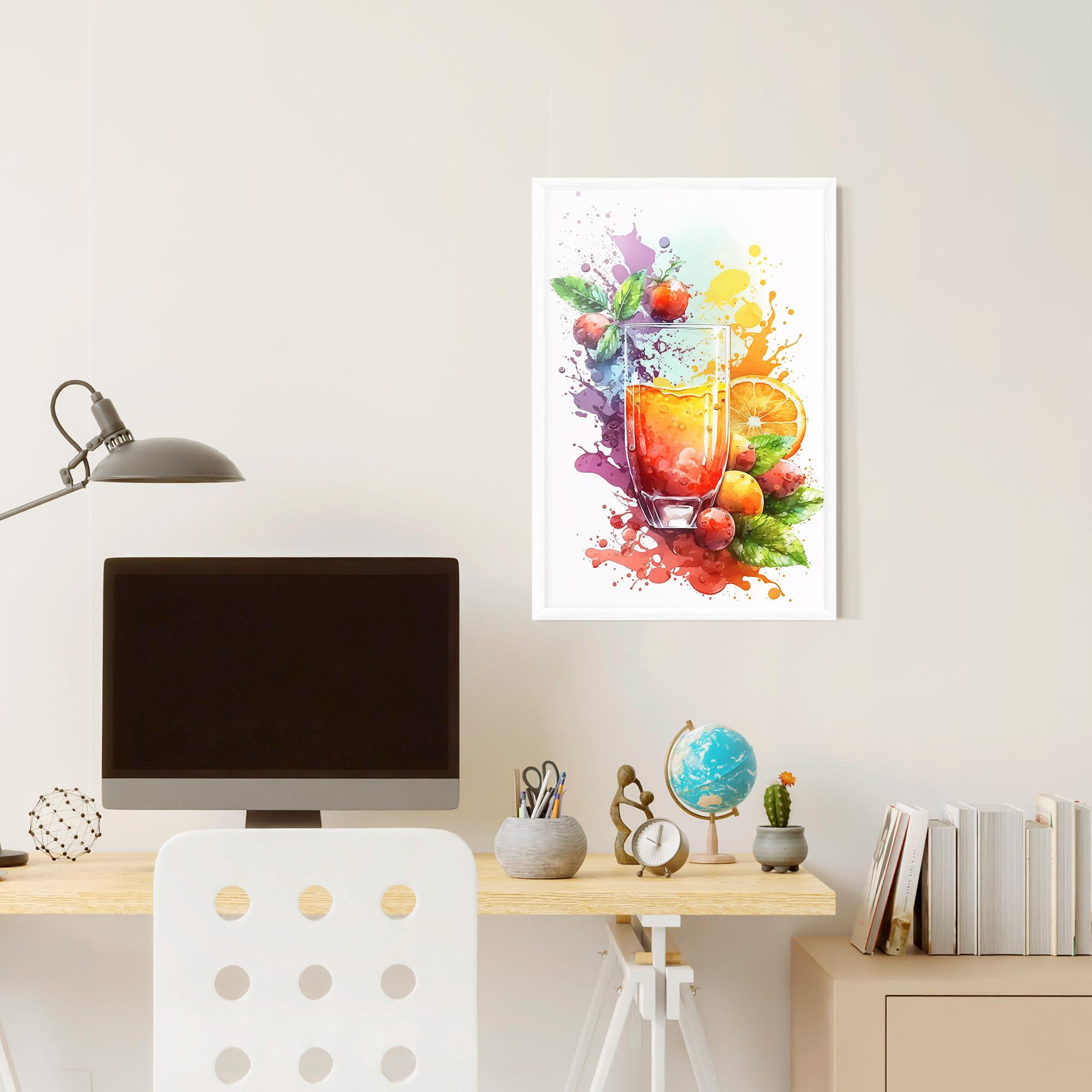 Poster Înrămat Watercolor Drink mockup 6