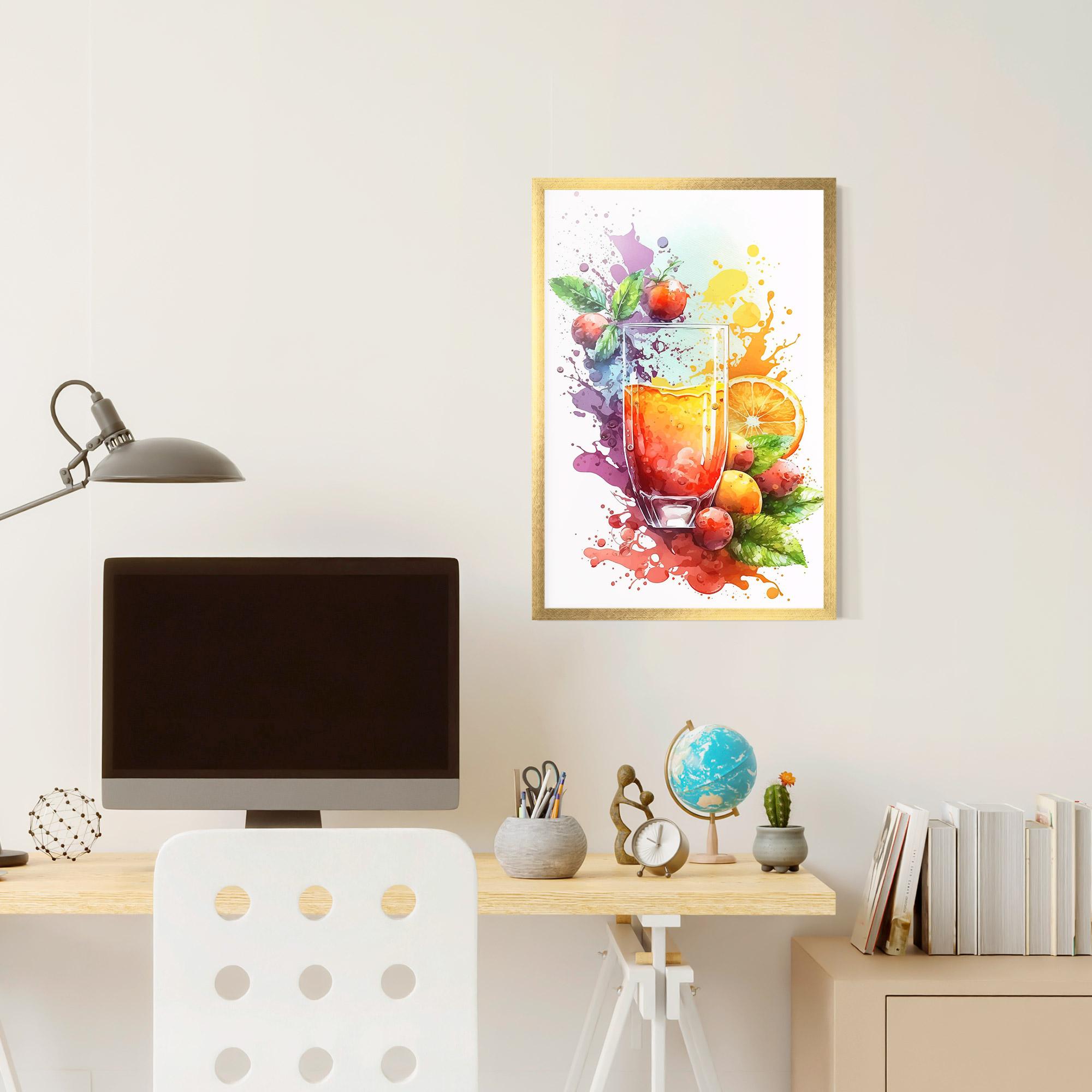 Poster Înrămat Watercolor Drink mockup 6