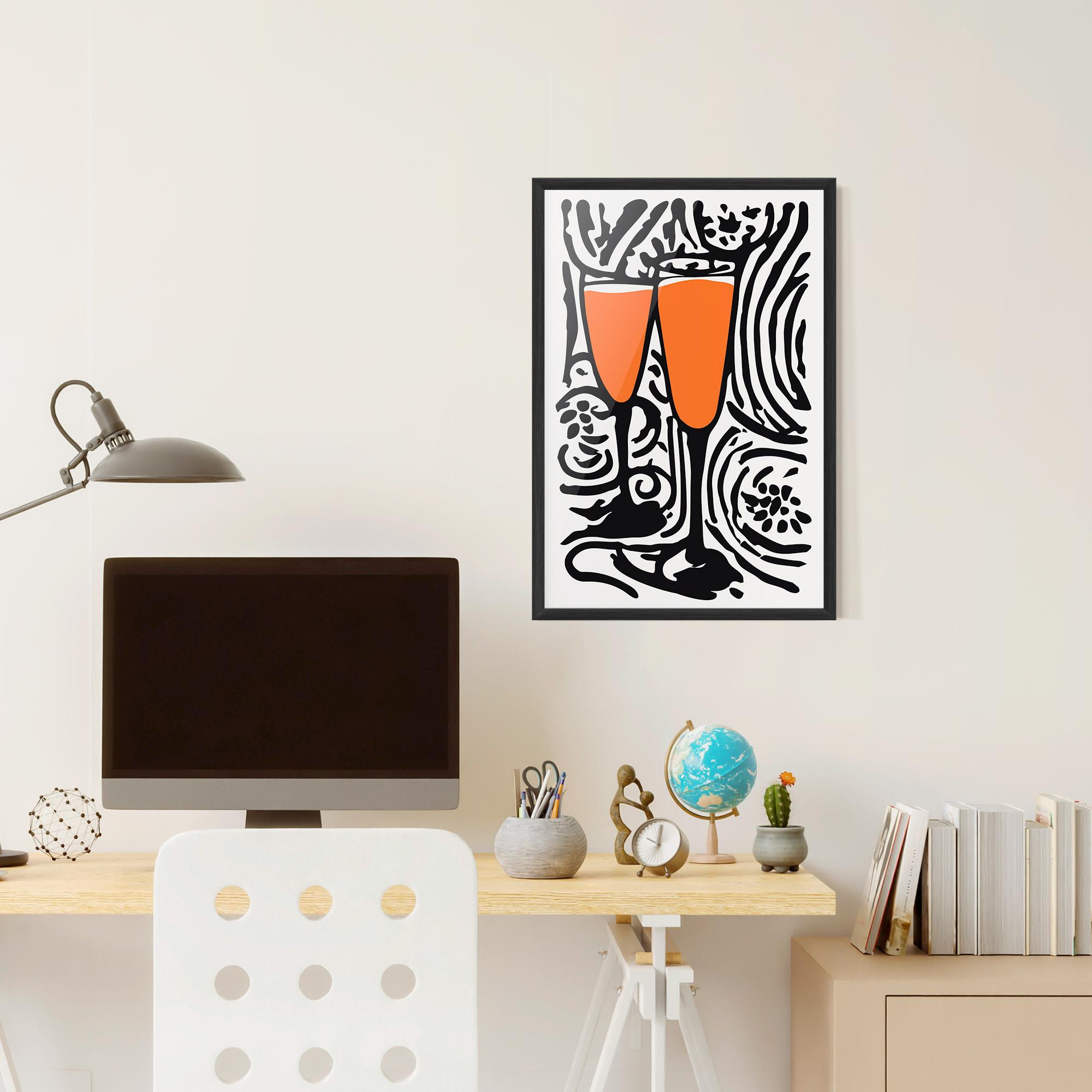 Poster Înrămat Orange Grey Drink mockup 6