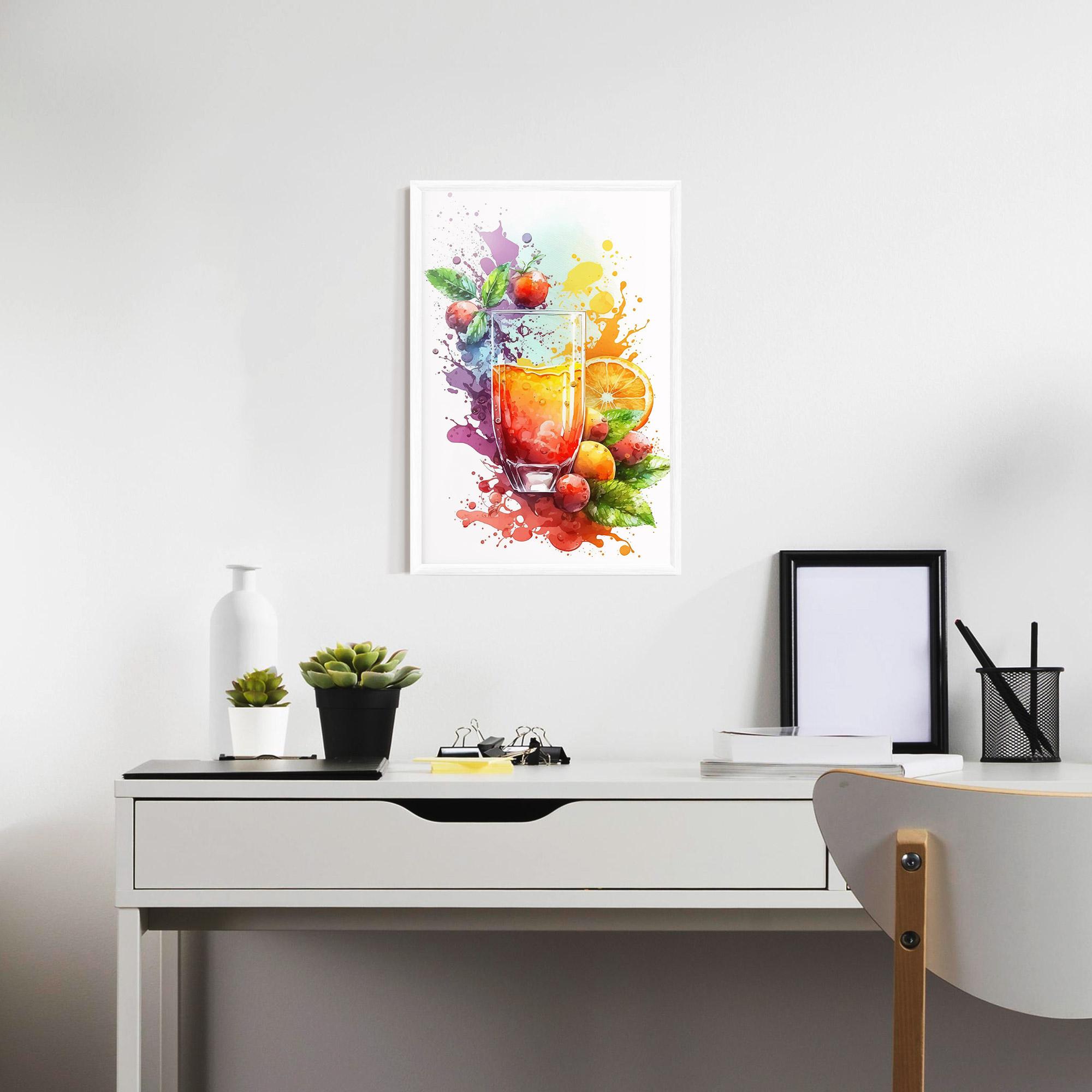 Poster Înrămat Watercolor Drink mockup 7