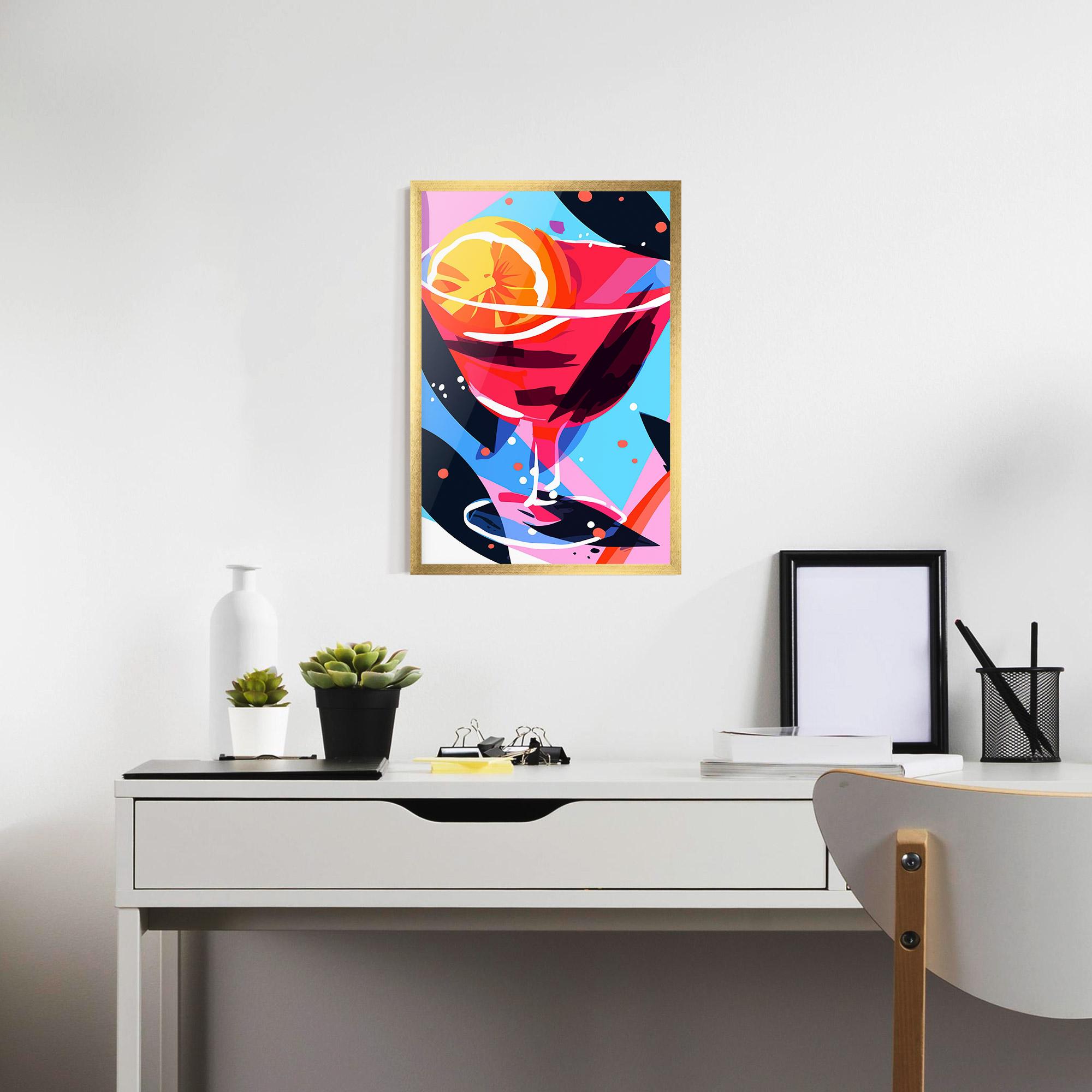 Poster Înrămat Red Cocktail Art mockup 7