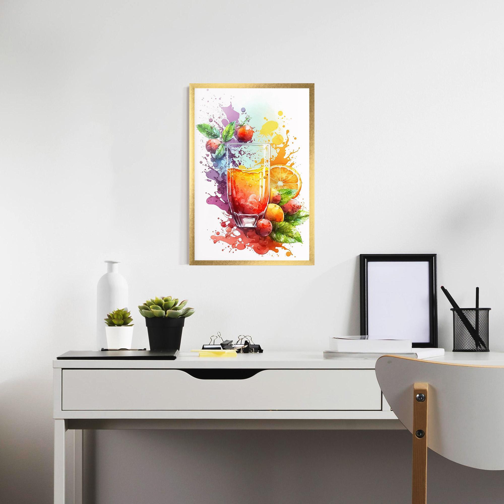 Poster Înrămat Watercolor Drink mockup 7