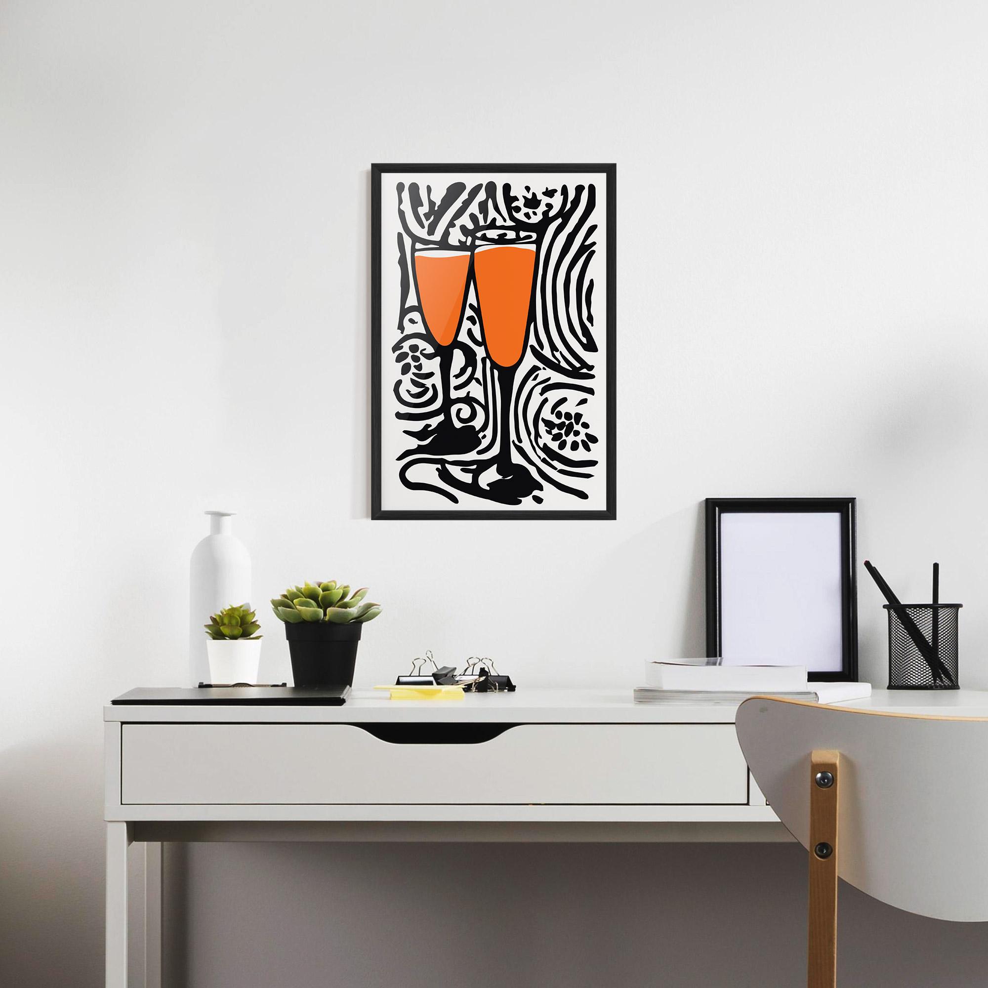 Poster Înrămat Orange Grey Drink mockup 7