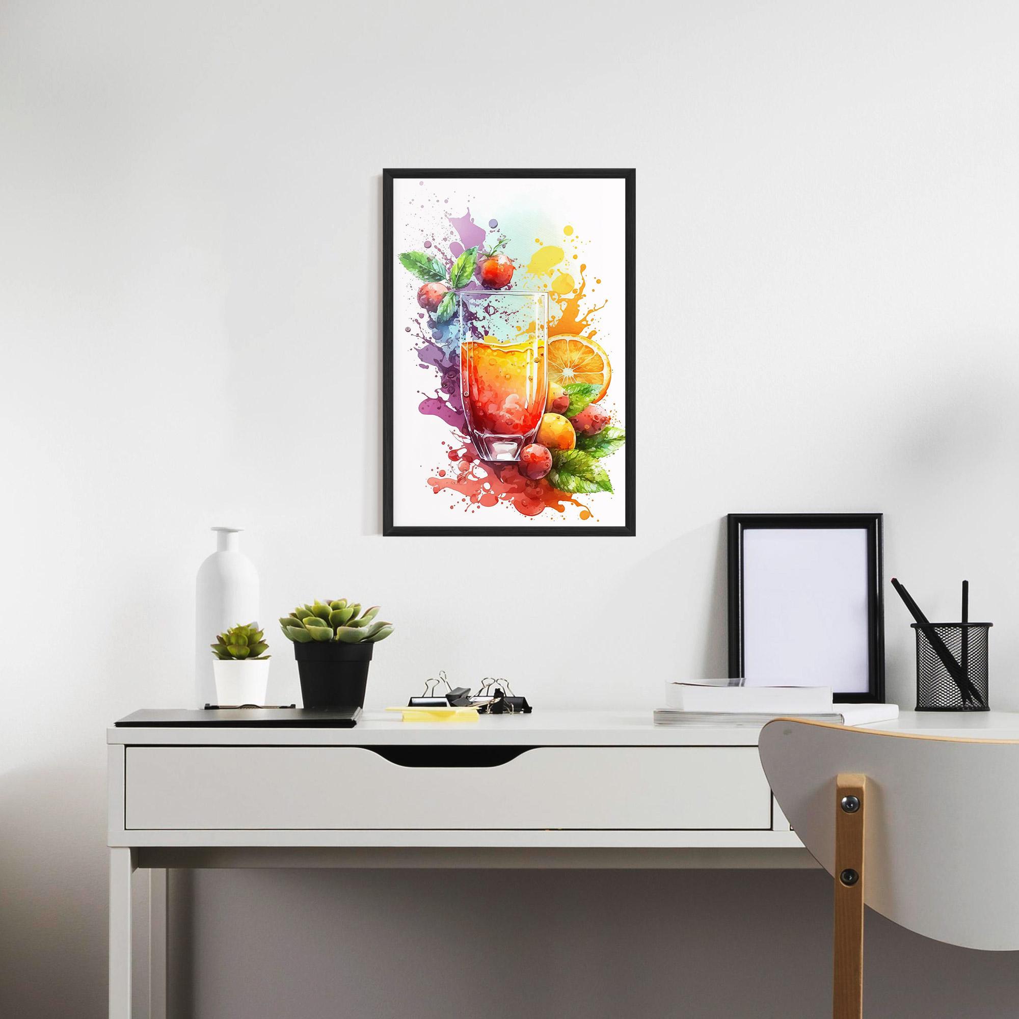 Poster Înrămat Watercolor Drink mockup 7