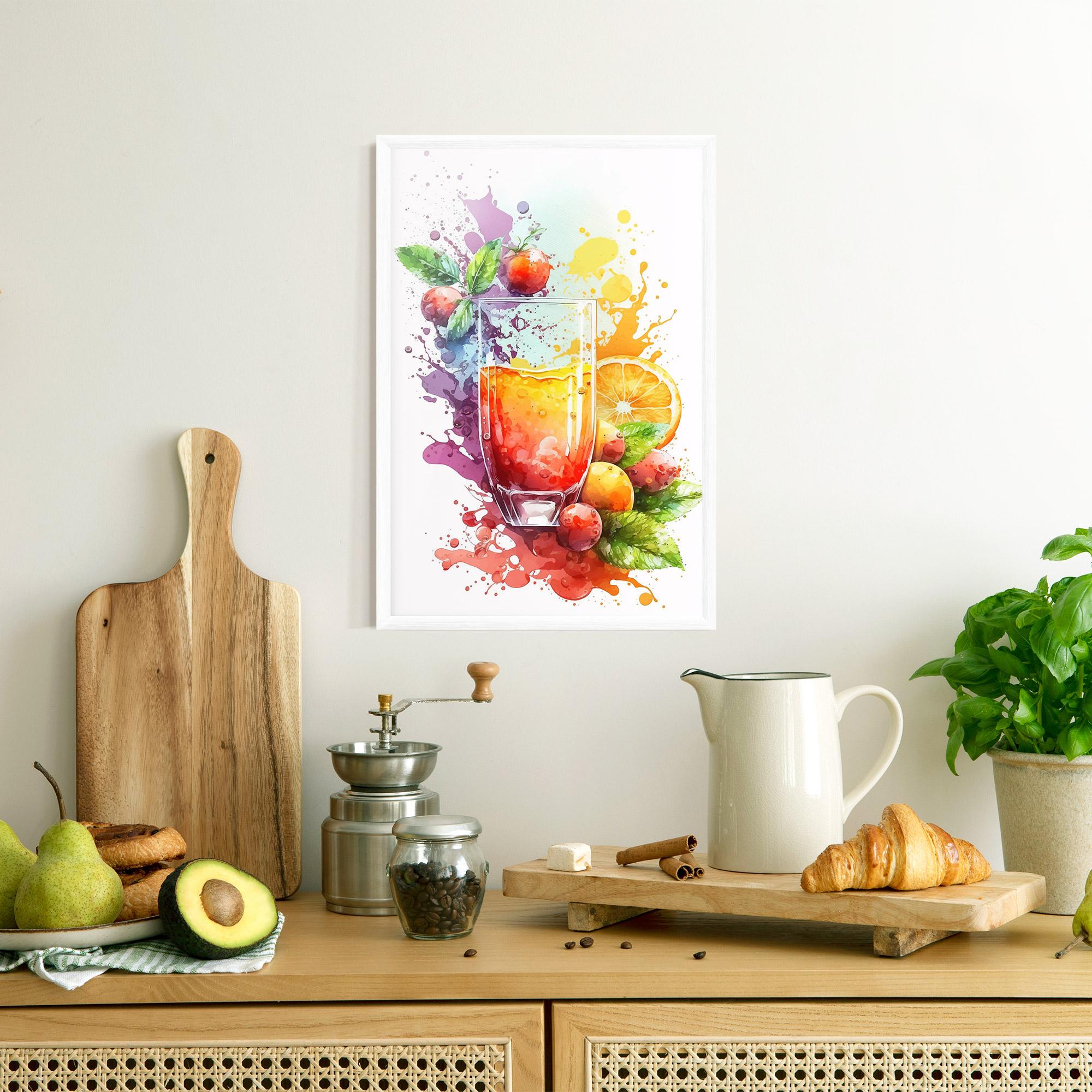 Poster Înrămat Watercolor Drink mockup 8