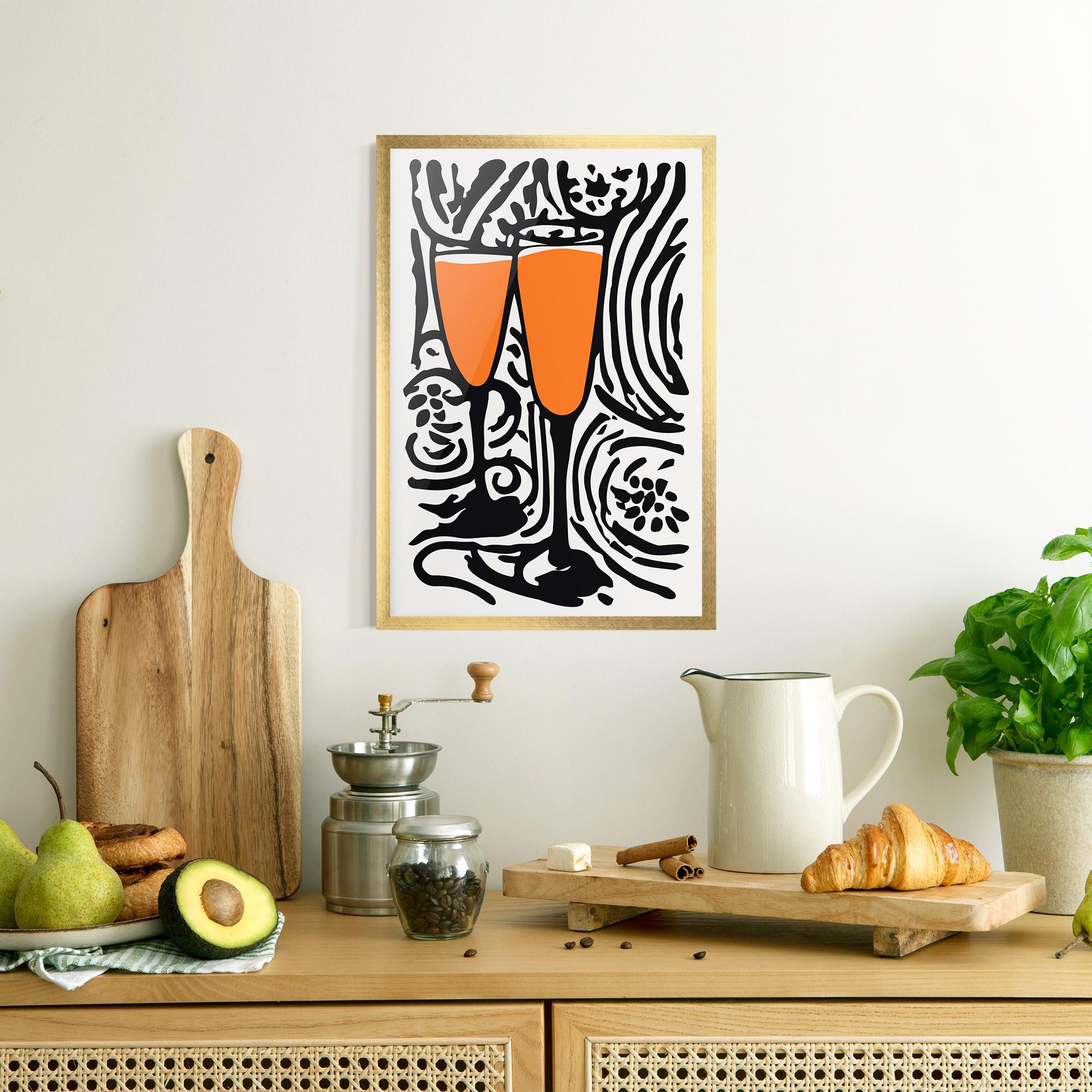 Poster Înrămat Orange Grey Drink mockup 8
