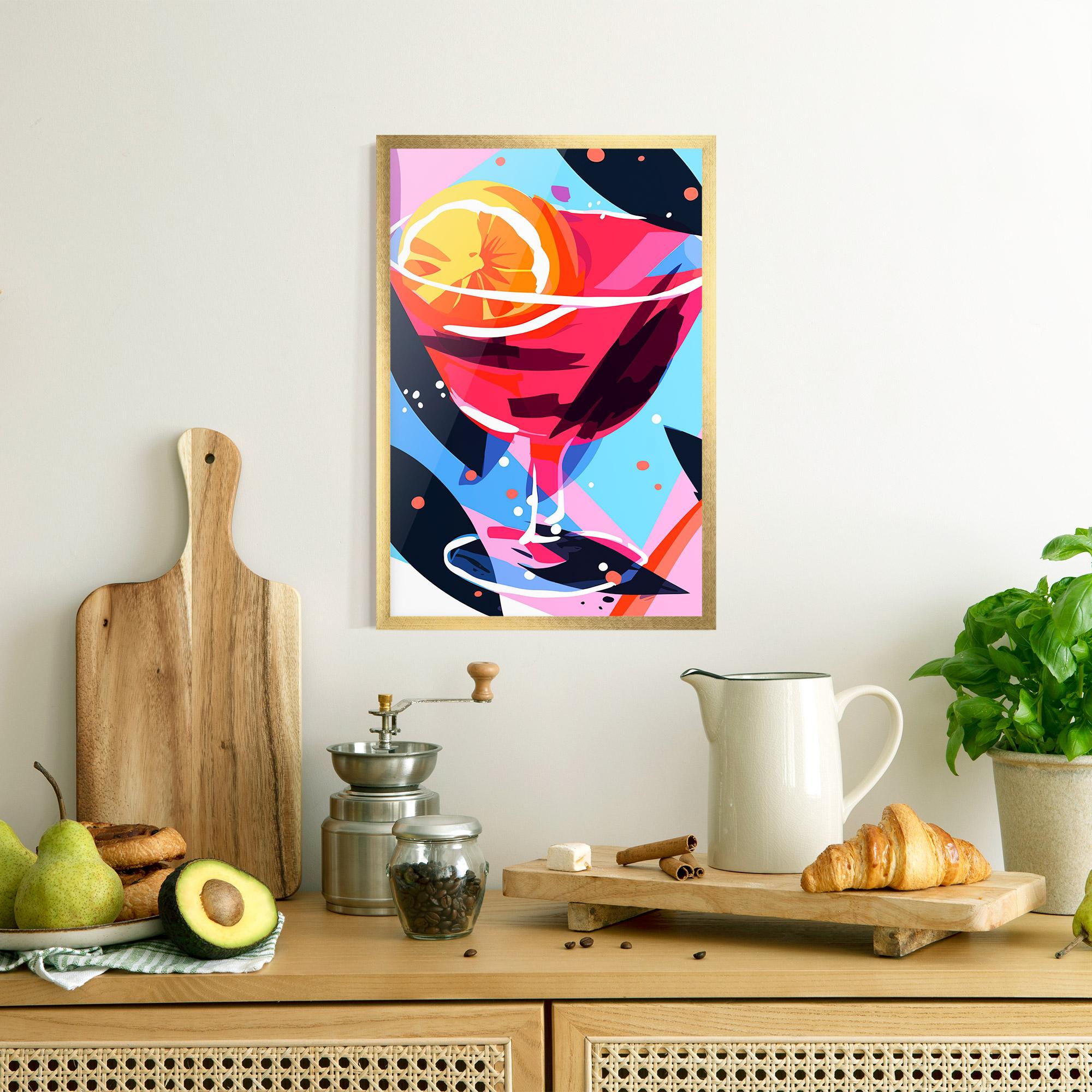 Poster Înrămat Red Cocktail Art mockup 8