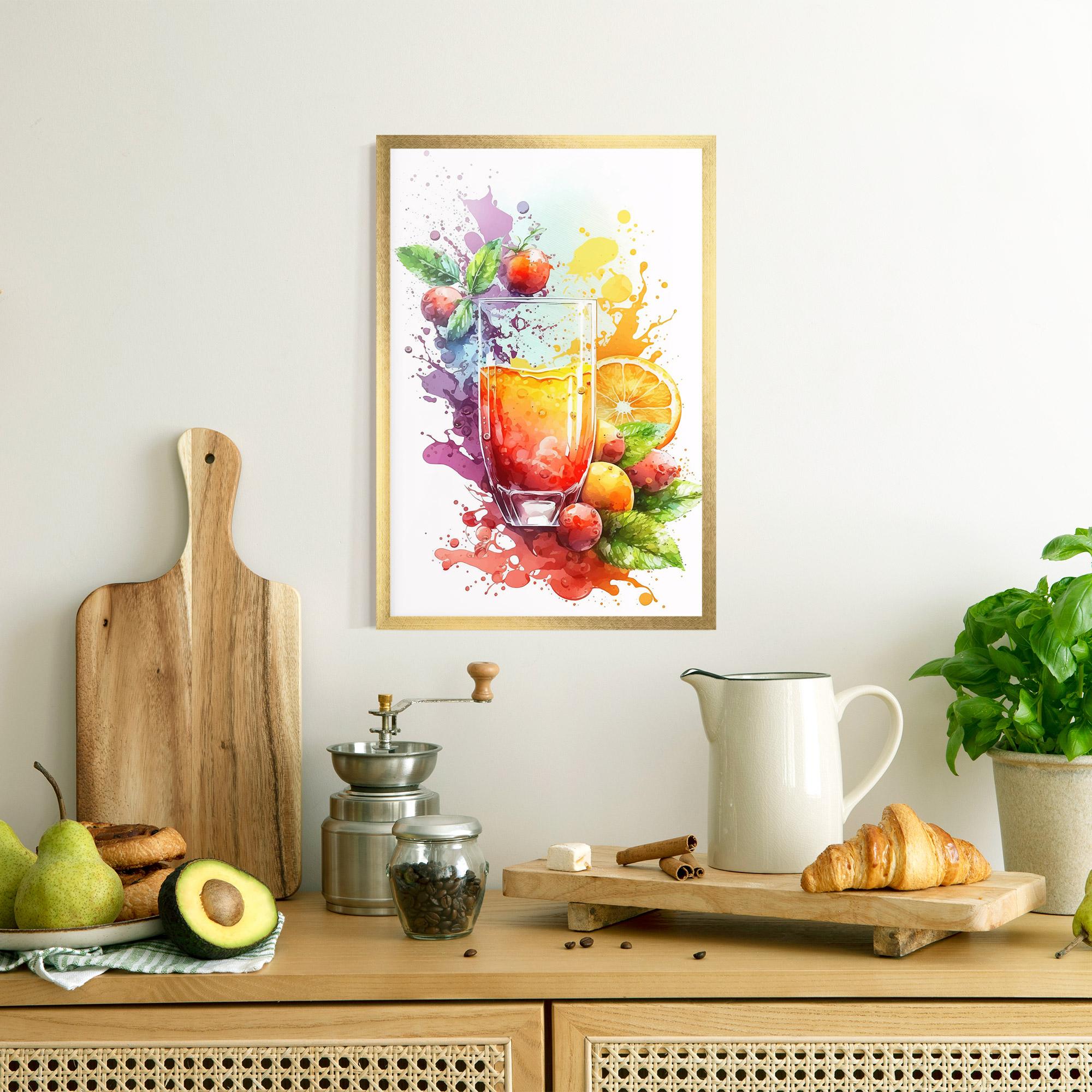 Poster Înrămat Watercolor Drink mockup 8