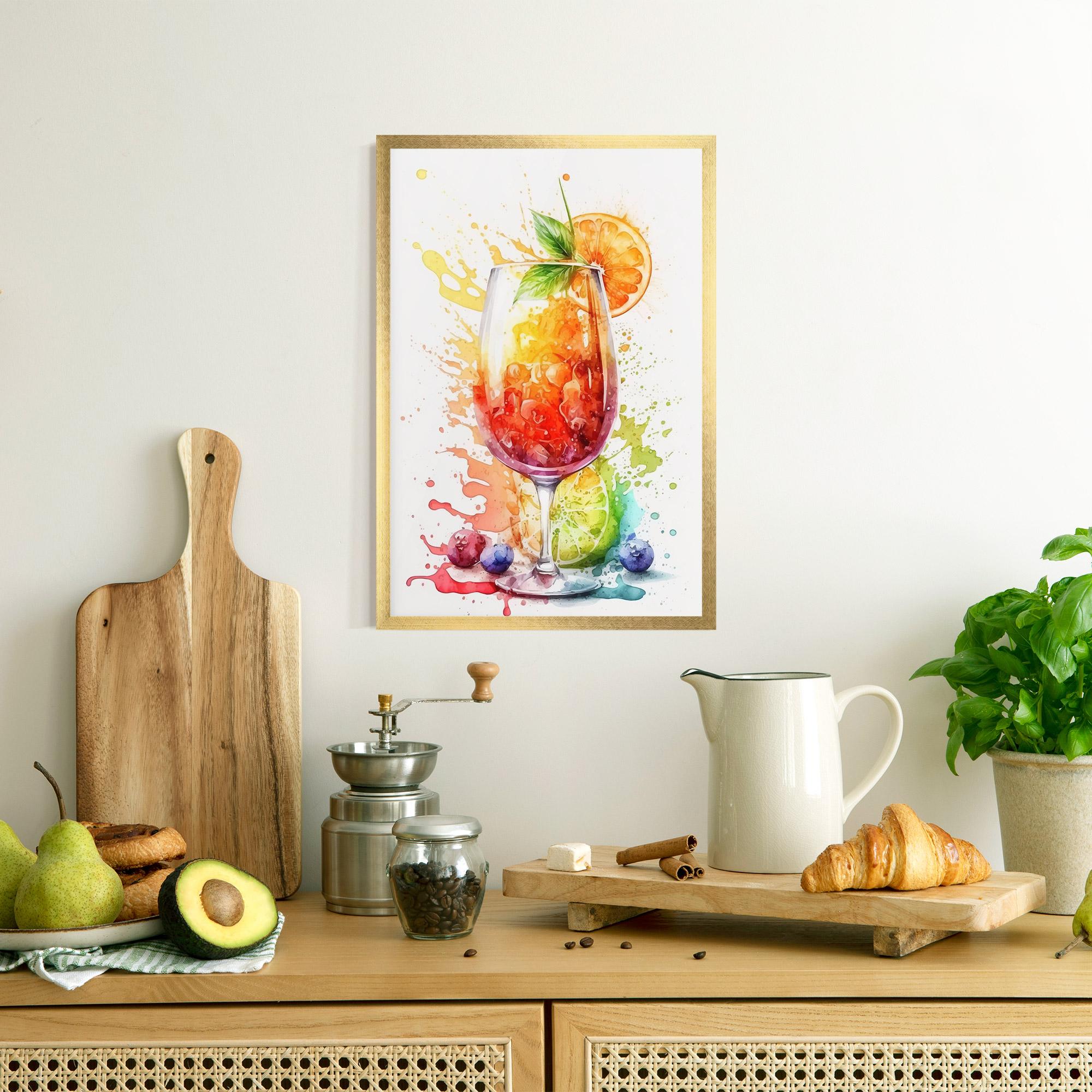 Poster Înrămat Watercolor Juice mockup 8