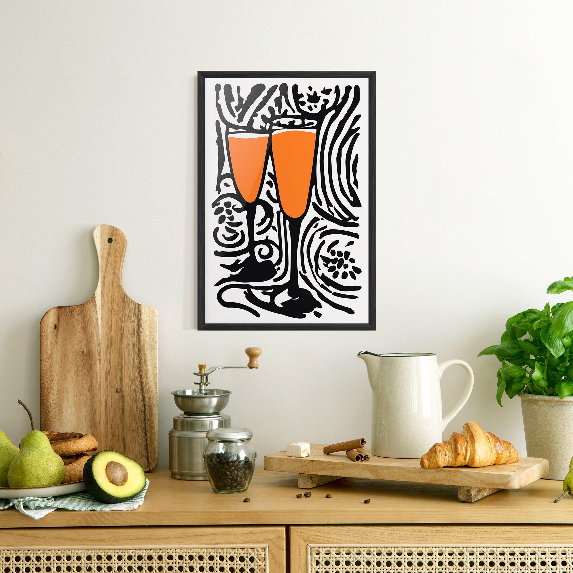 Poster Înrămat Orange Grey Drink mockup 8