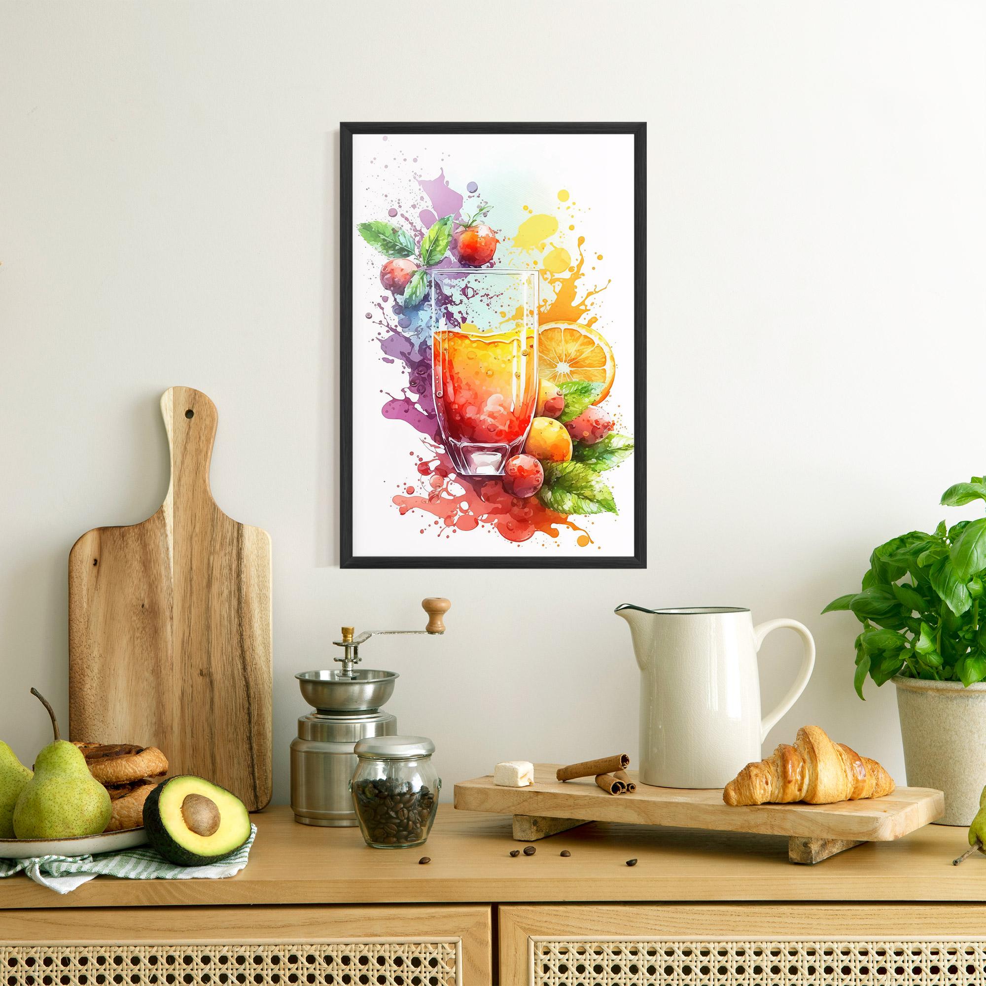 Poster Înrămat Watercolor Drink mockup 8