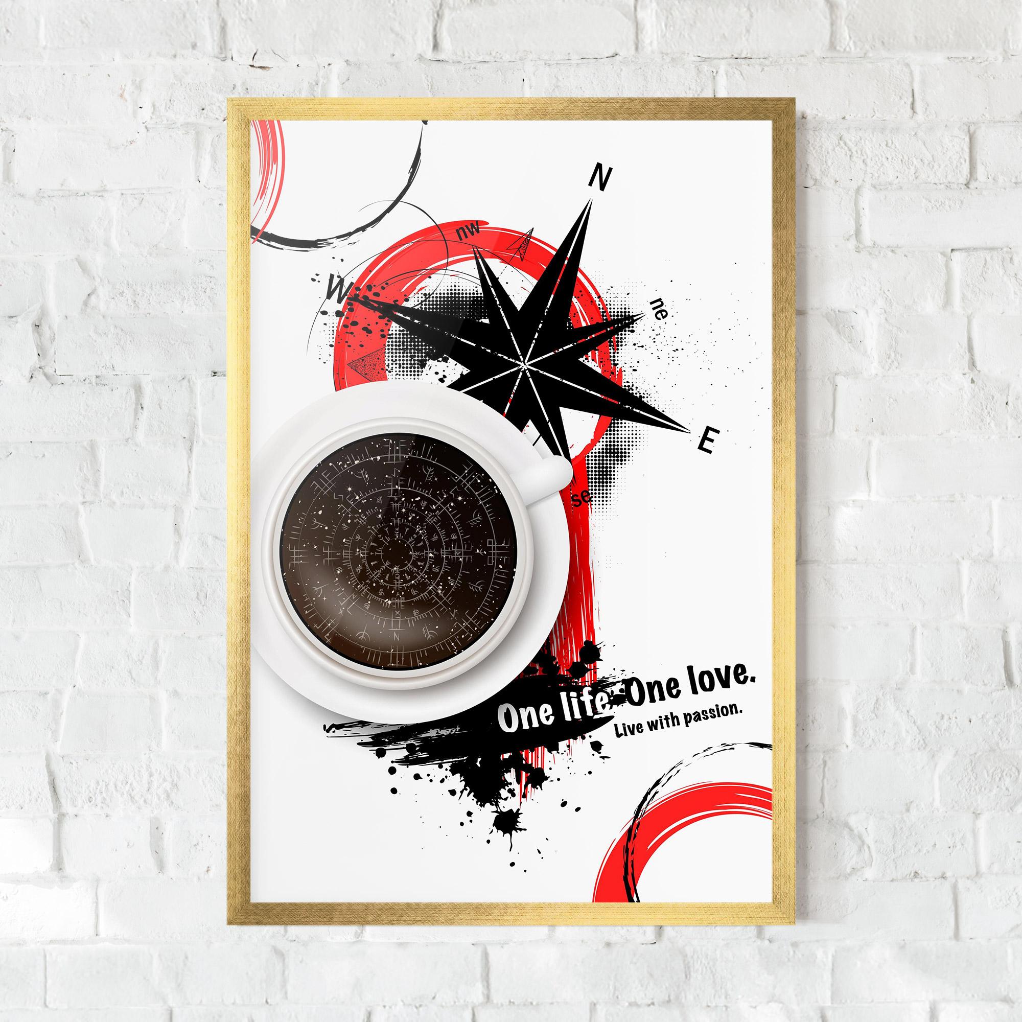 Poster Înrămat Live With Passion mockup 0