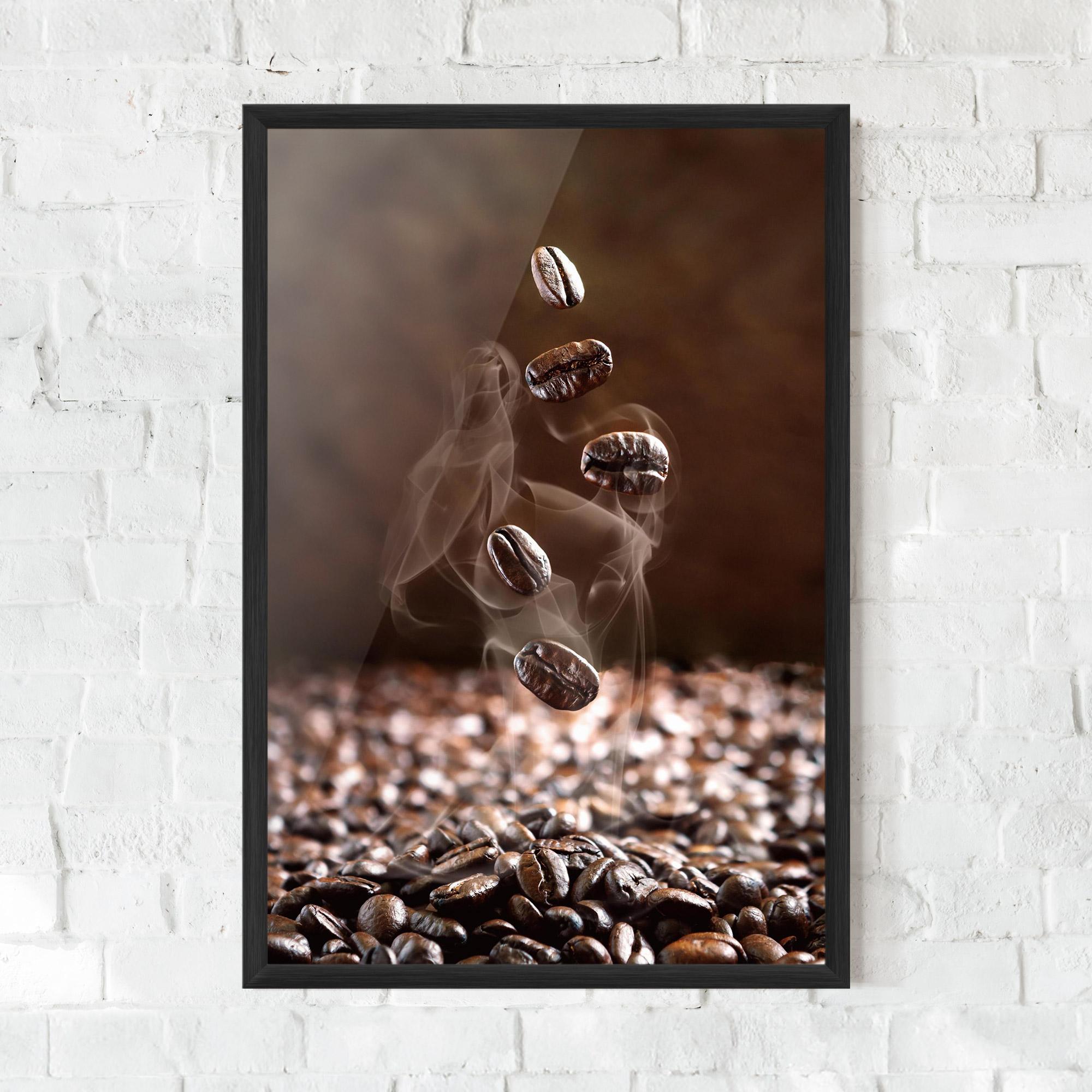 Poster Înrămat Close Up Falling Beans mockup 0