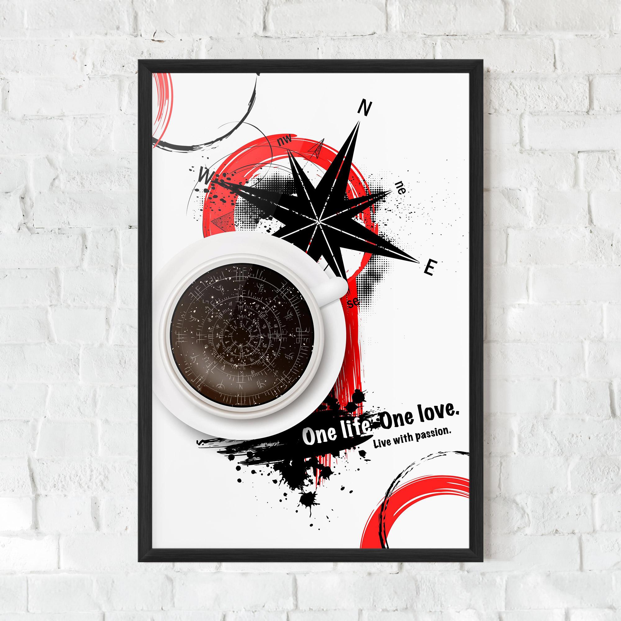 Poster Înrămat Live With Passion mockup 0