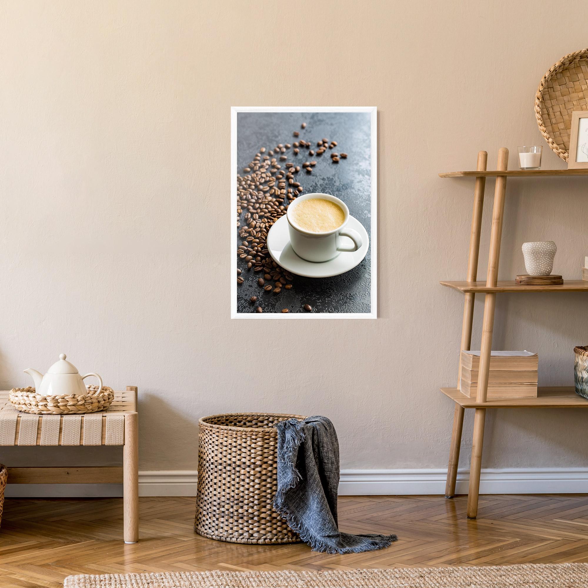 Poster Înrămat Hot Cappuccino Coffee mockup 9
