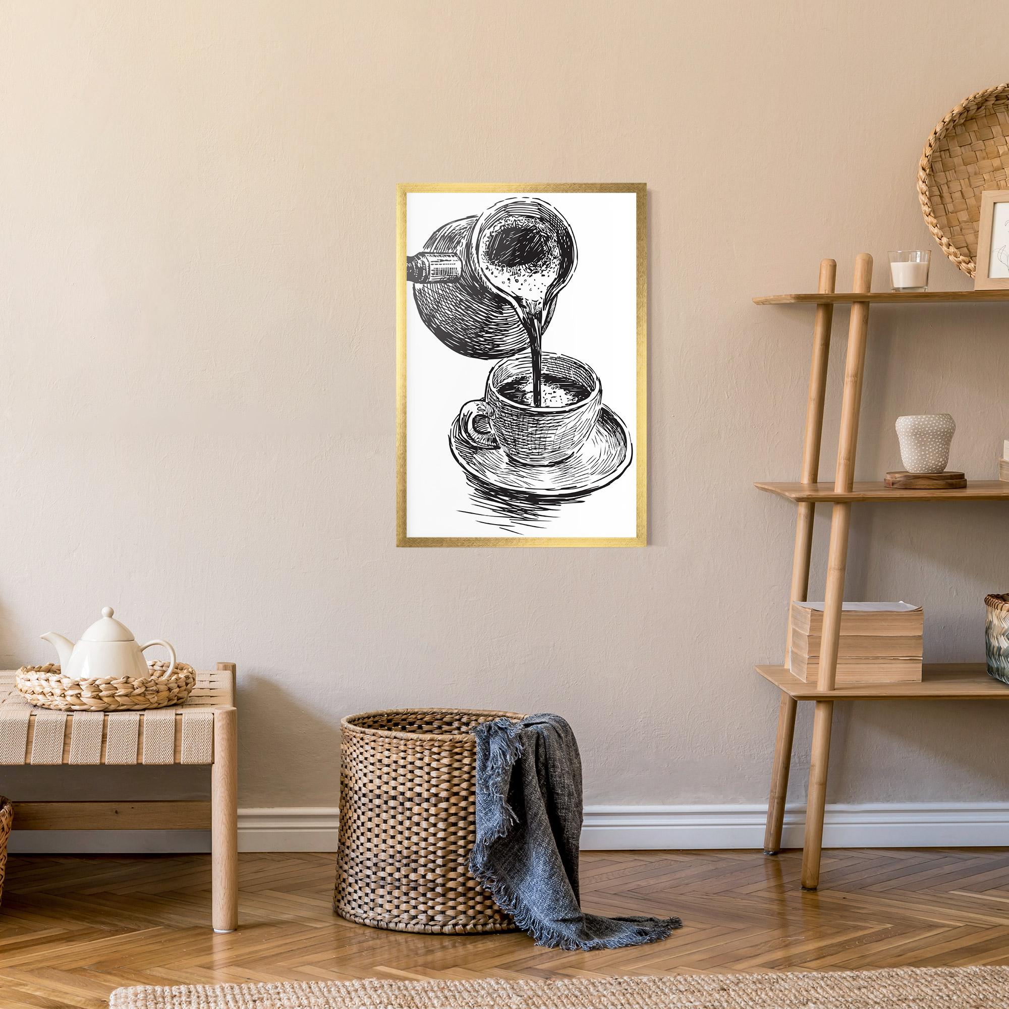 Poster Înrămat Coffee Serving mockup 9