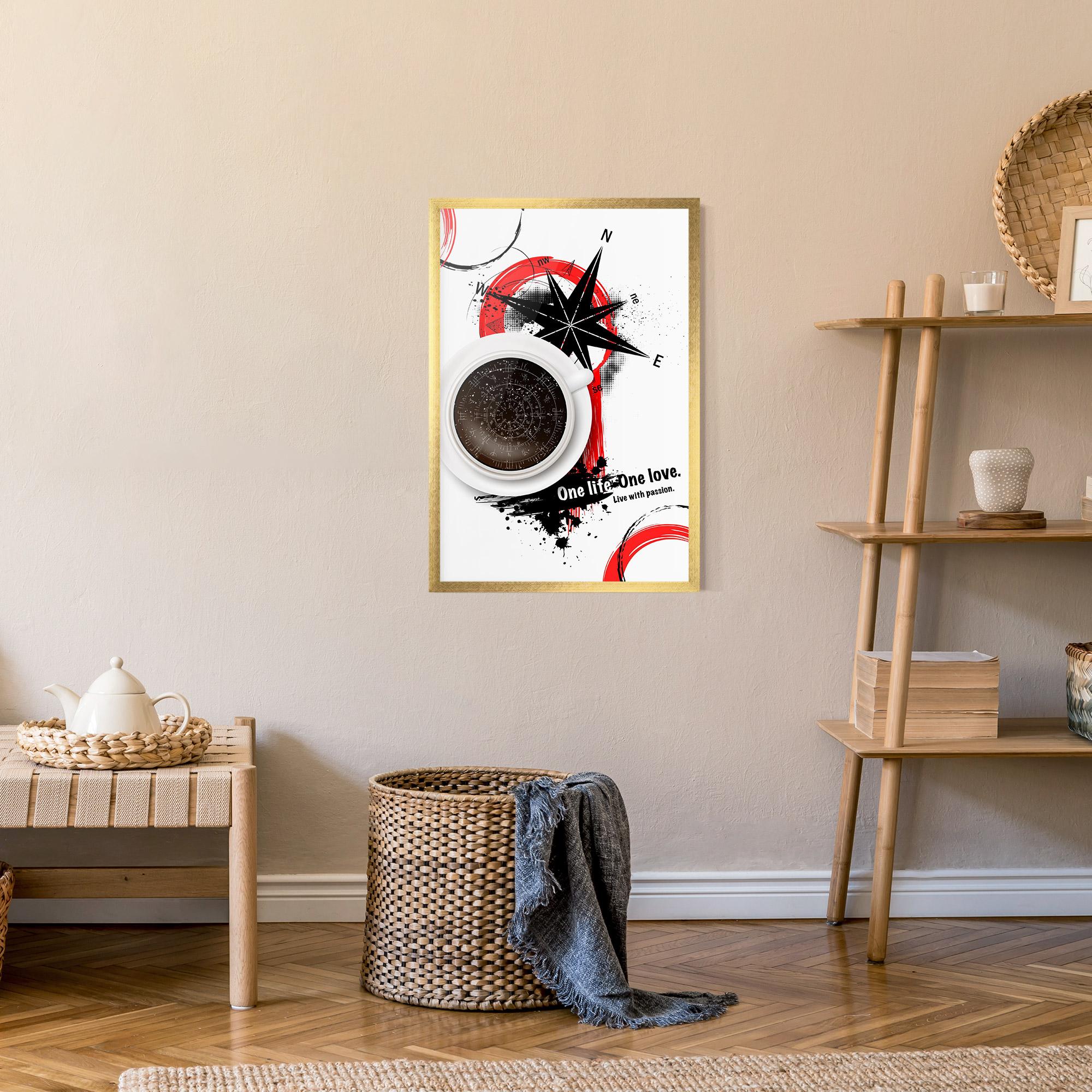 Poster Înrămat Live With Passion mockup 9