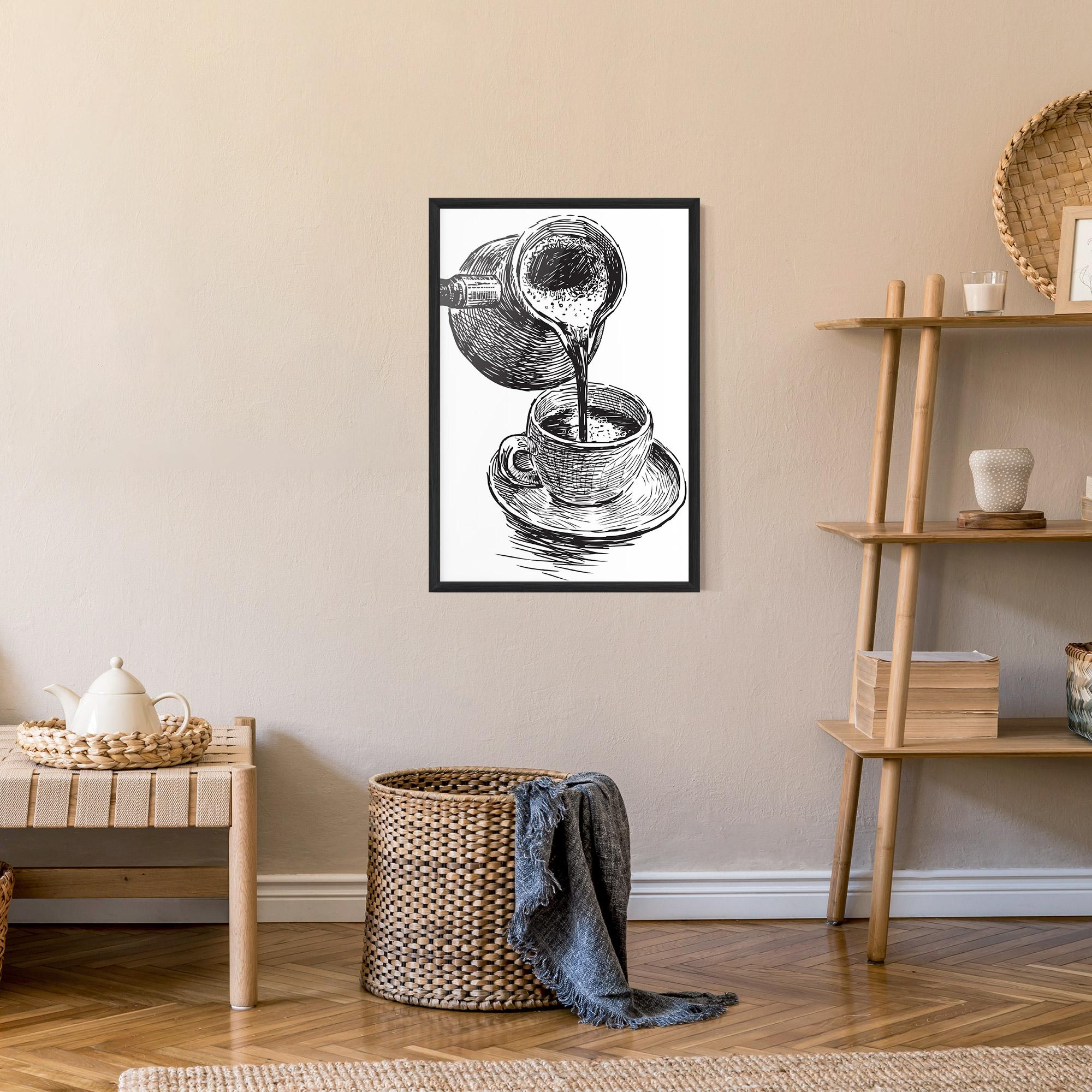 Poster Înrămat Coffee Serving mockup 9