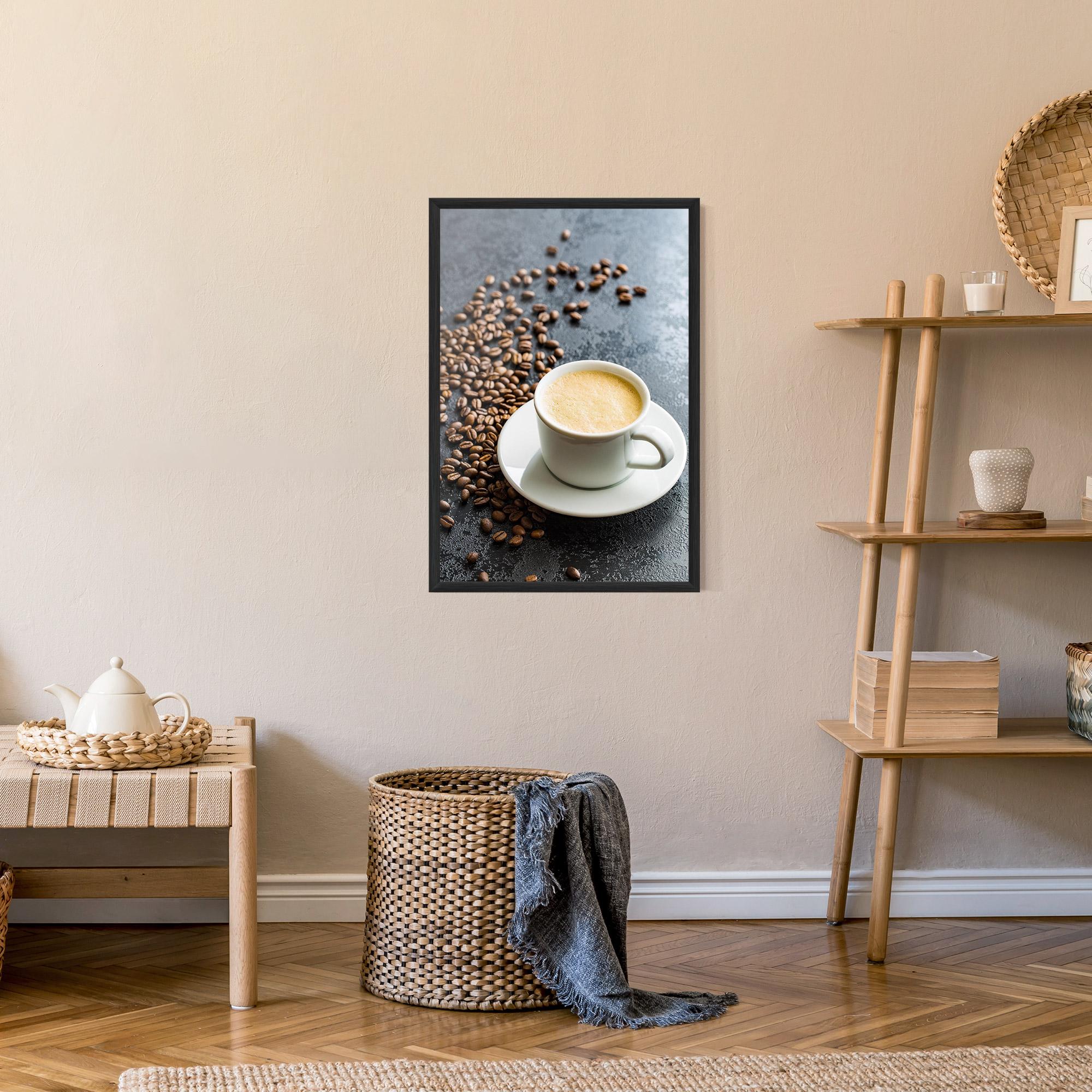 Poster Înrămat Hot Cappuccino Coffee mockup 9