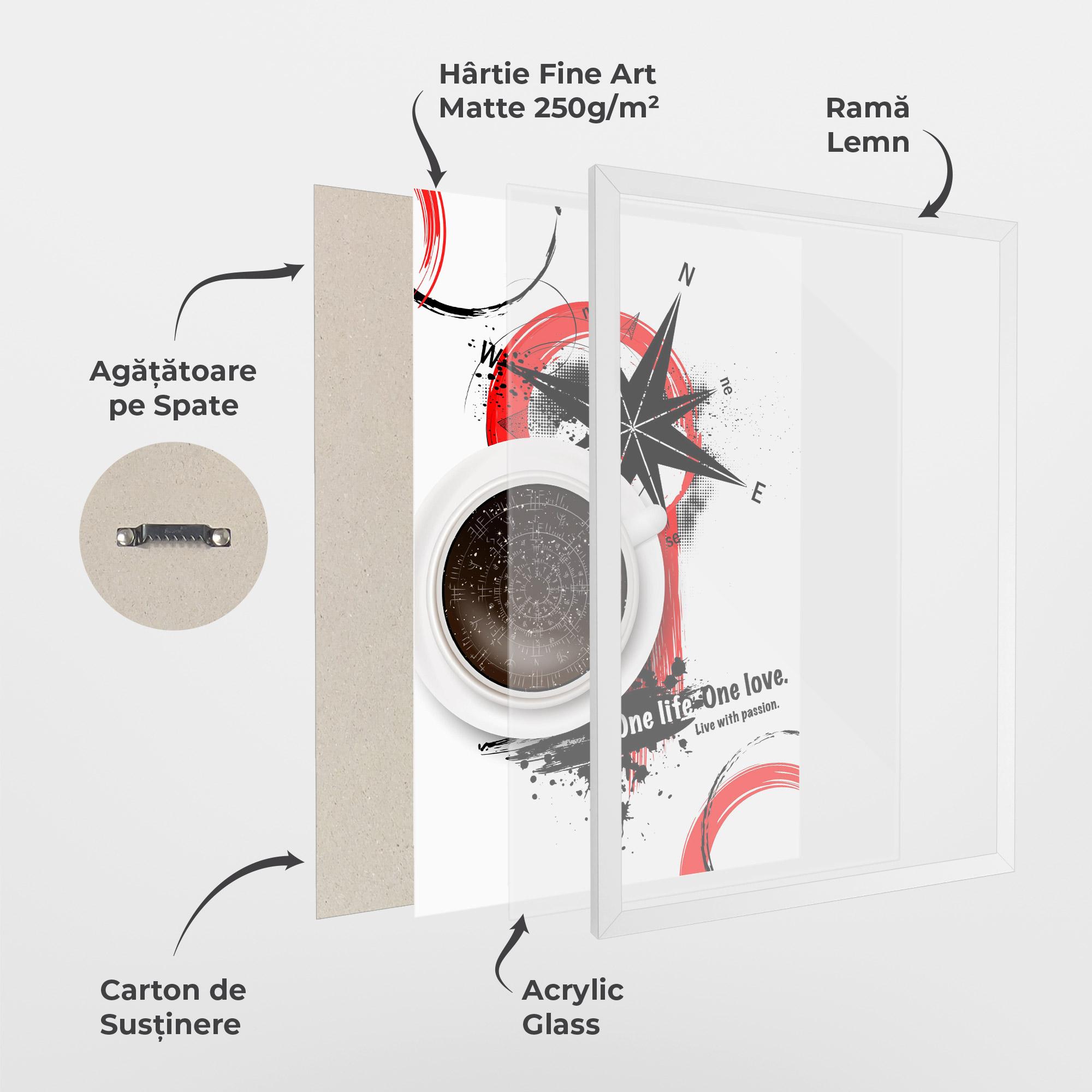 Poster Înrămat Live With Passion mockup 1