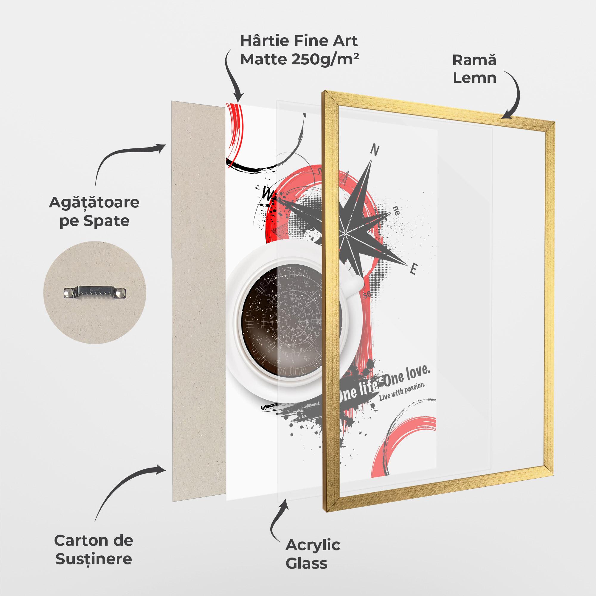 Poster Înrămat Live With Passion mockup 1