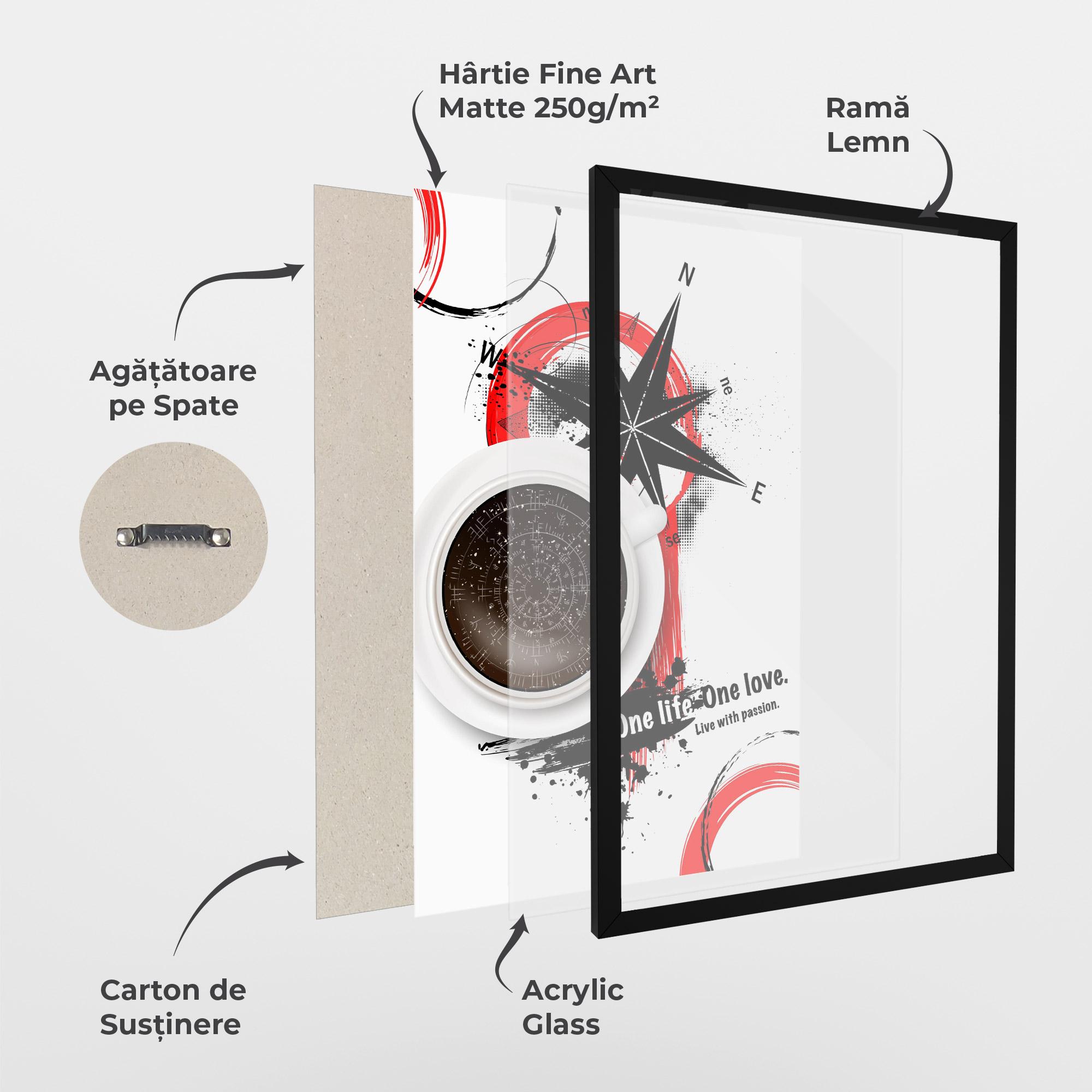 Poster Înrămat Live With Passion mockup 1