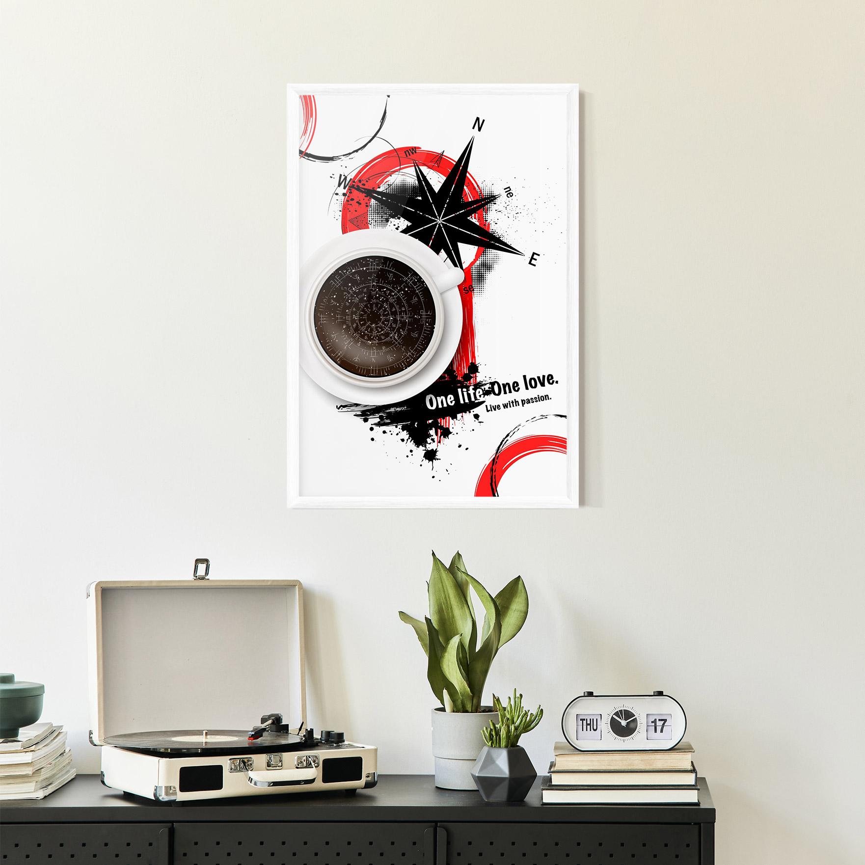 Poster Înrămat Live With Passion mockup 2