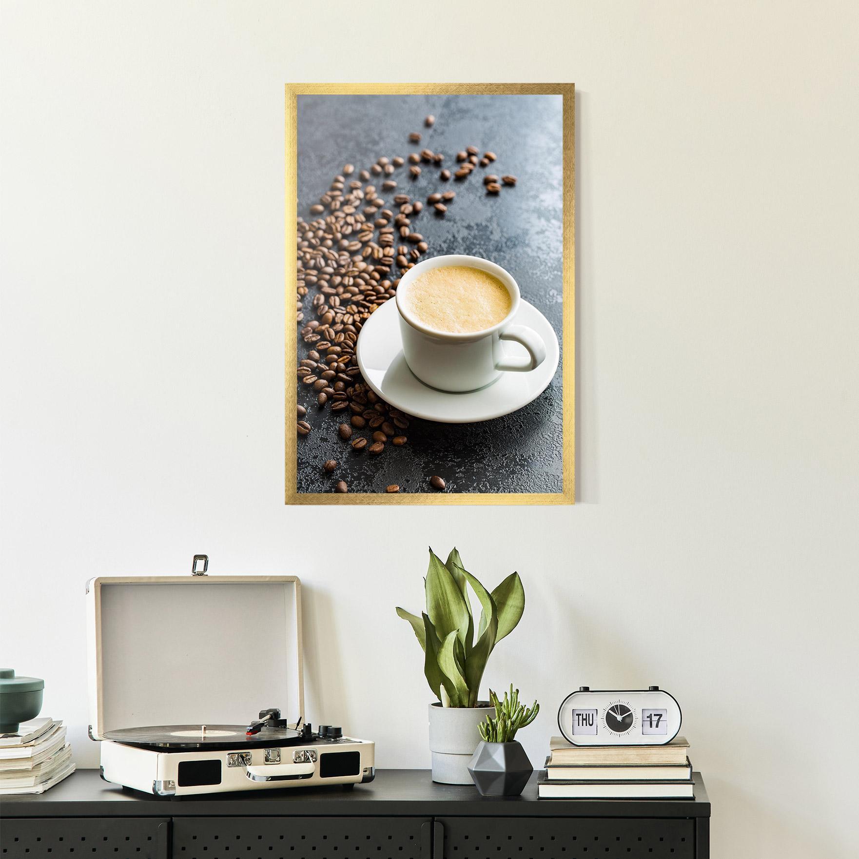 Poster Înrămat Hot Cappuccino Coffee mockup 2