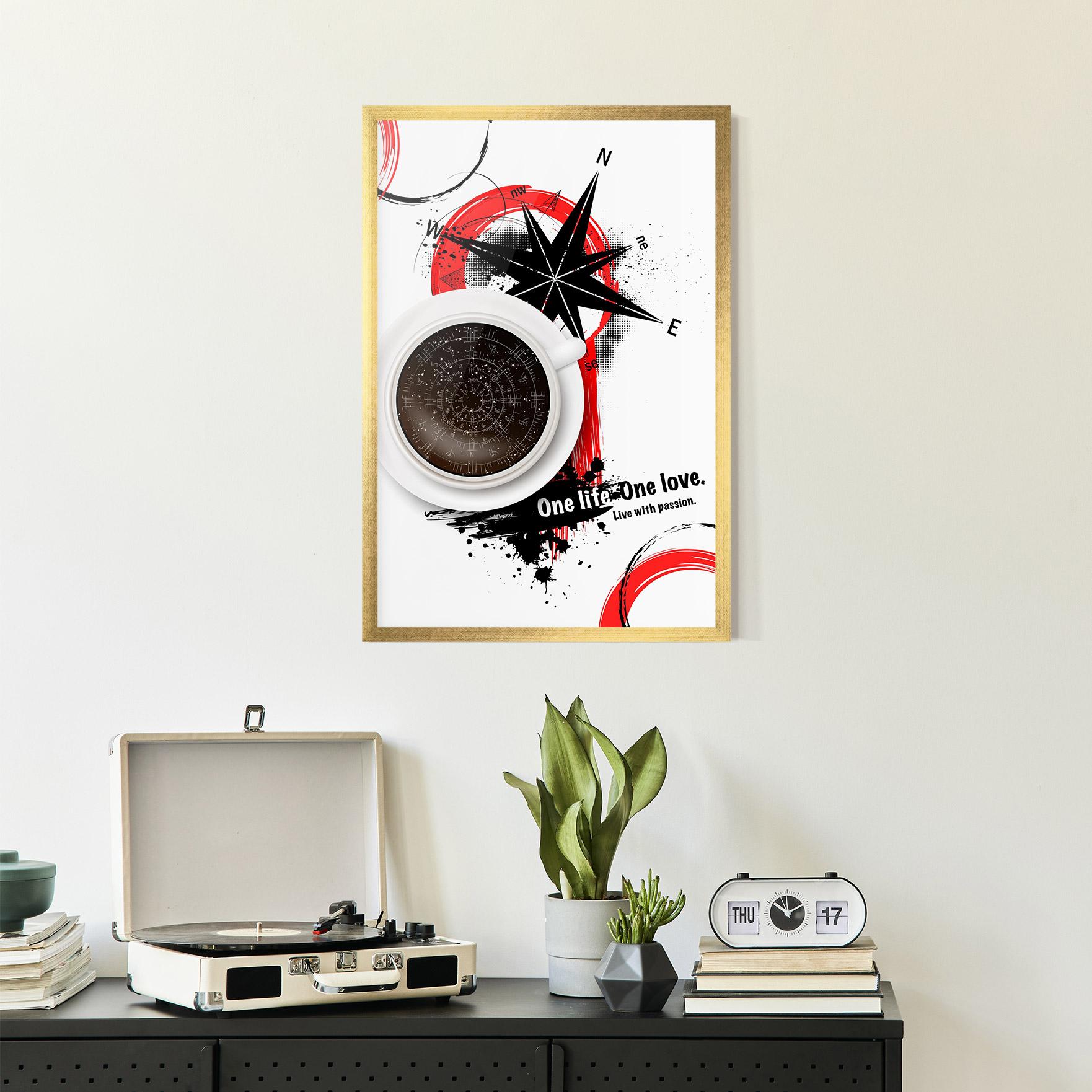 Poster Înrămat Live With Passion mockup 2