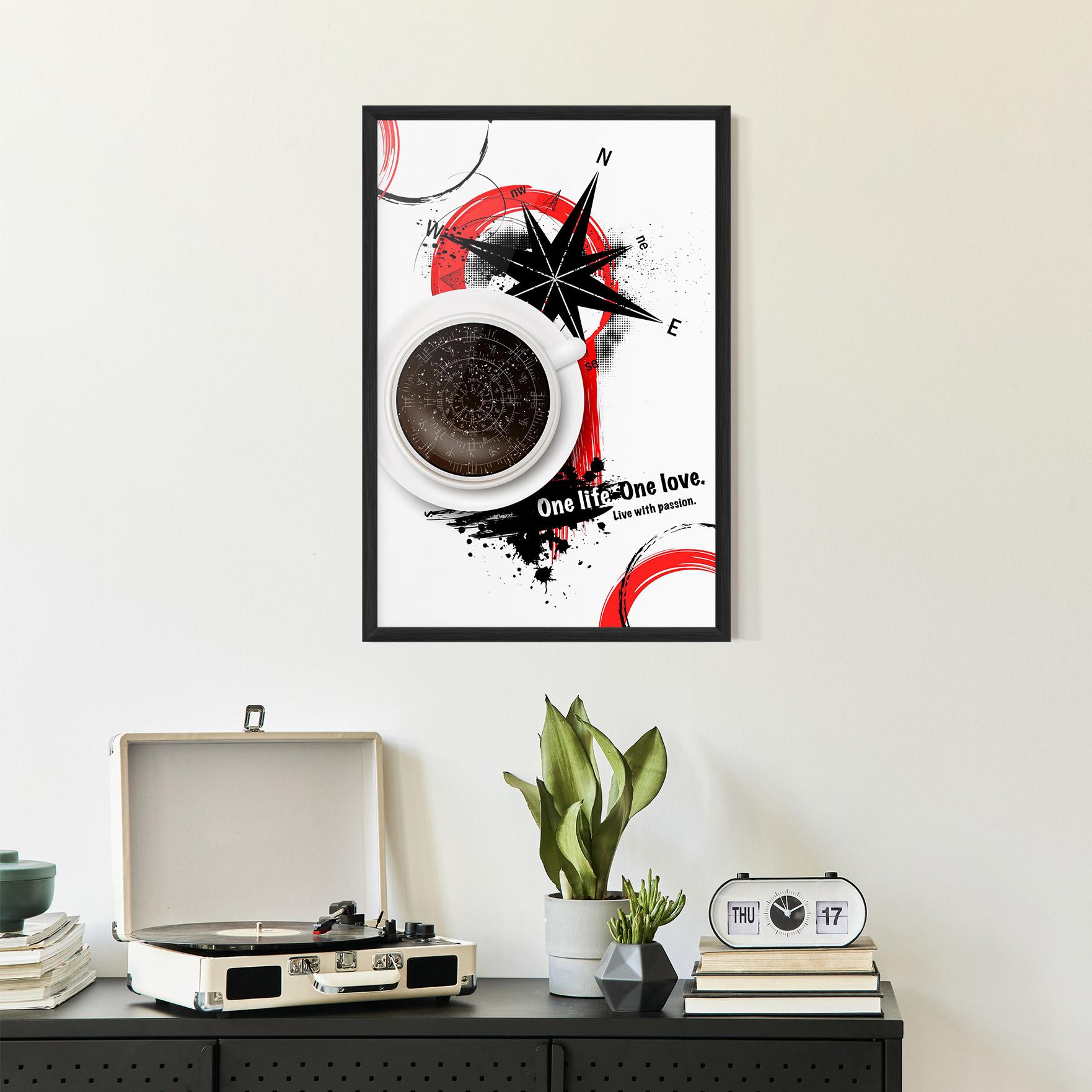 Poster Înrămat Live With Passion mockup 2